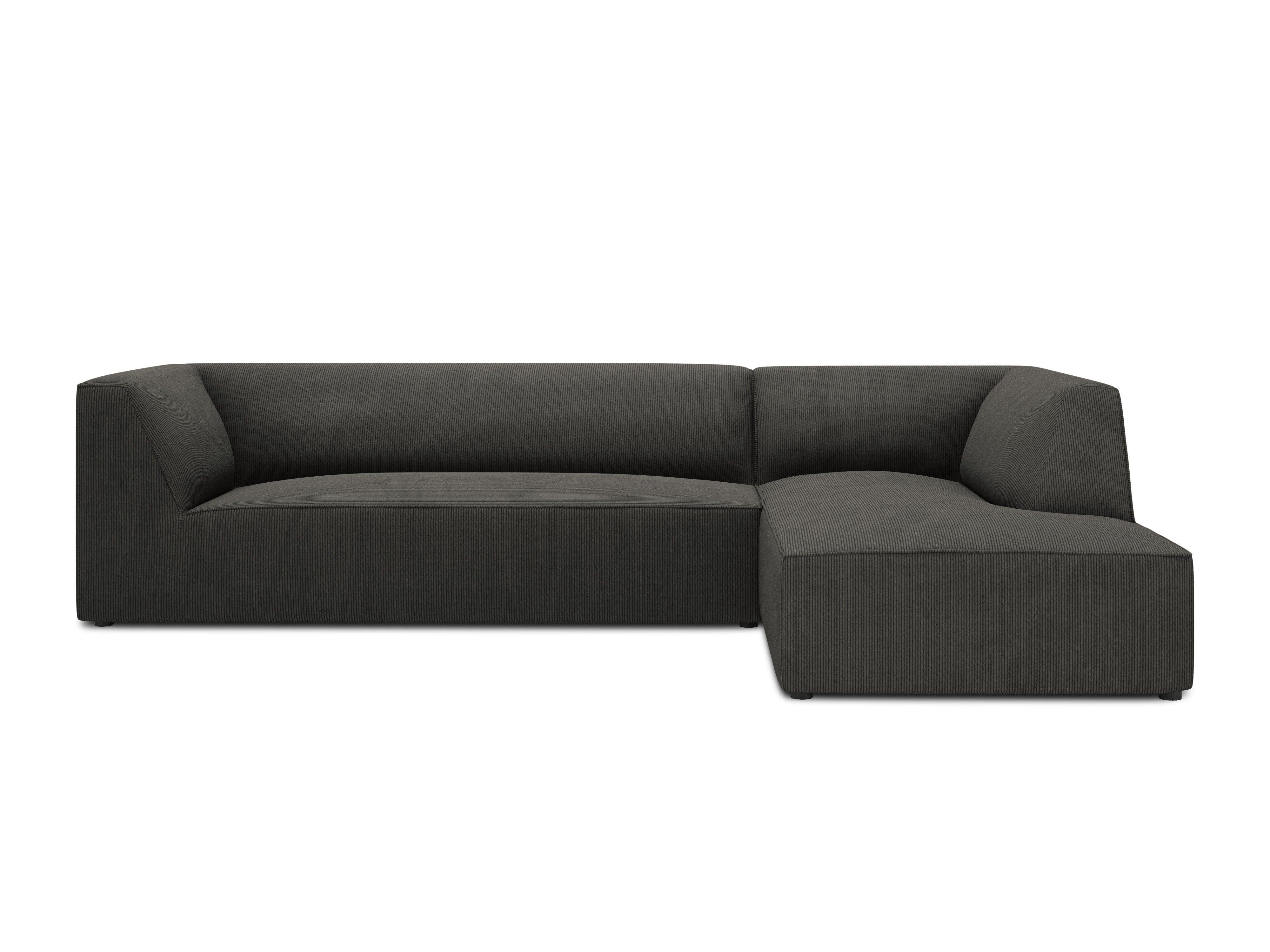 Narożnik sztruksowy 4-osobowy prawostronny RUBY ciemnoszary Micadoni Eye on Design