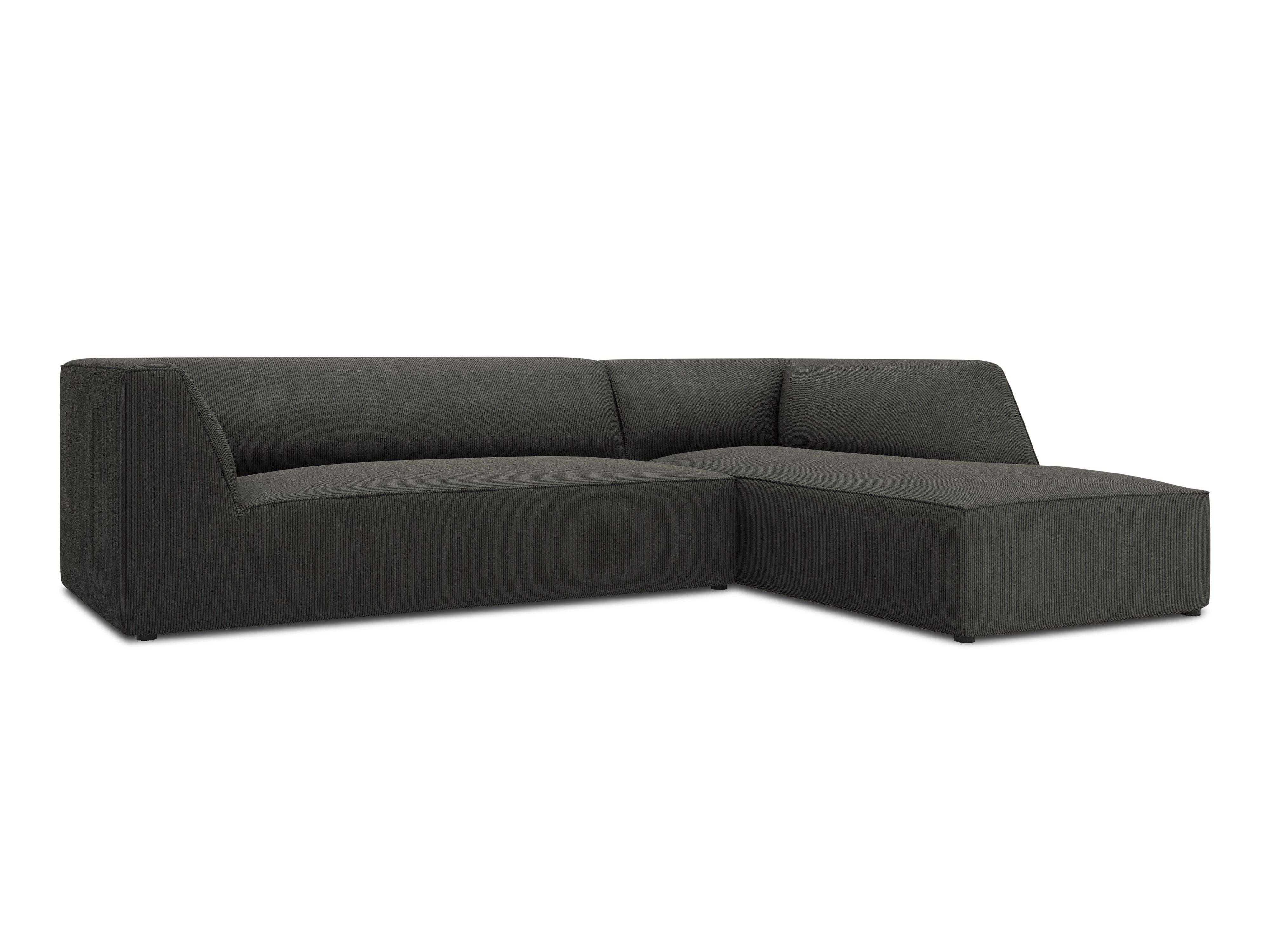 Narożnik sztruksowy 4-osobowy prawostronny RUBY ciemnoszary Micadoni Eye on Design