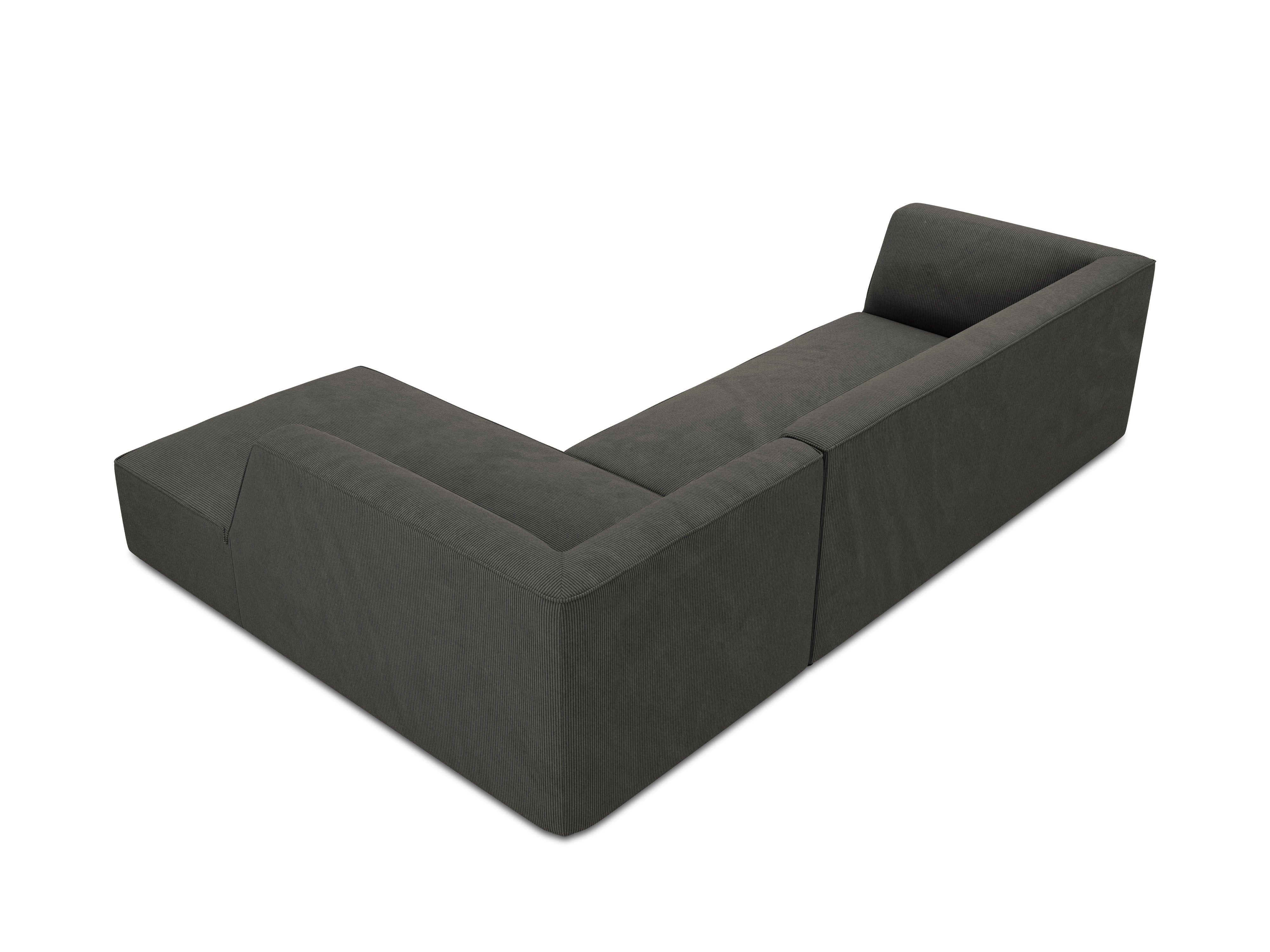 Narożnik sztruksowy 4-osobowy prawostronny RUBY ciemnoszary Micadoni Eye on Design