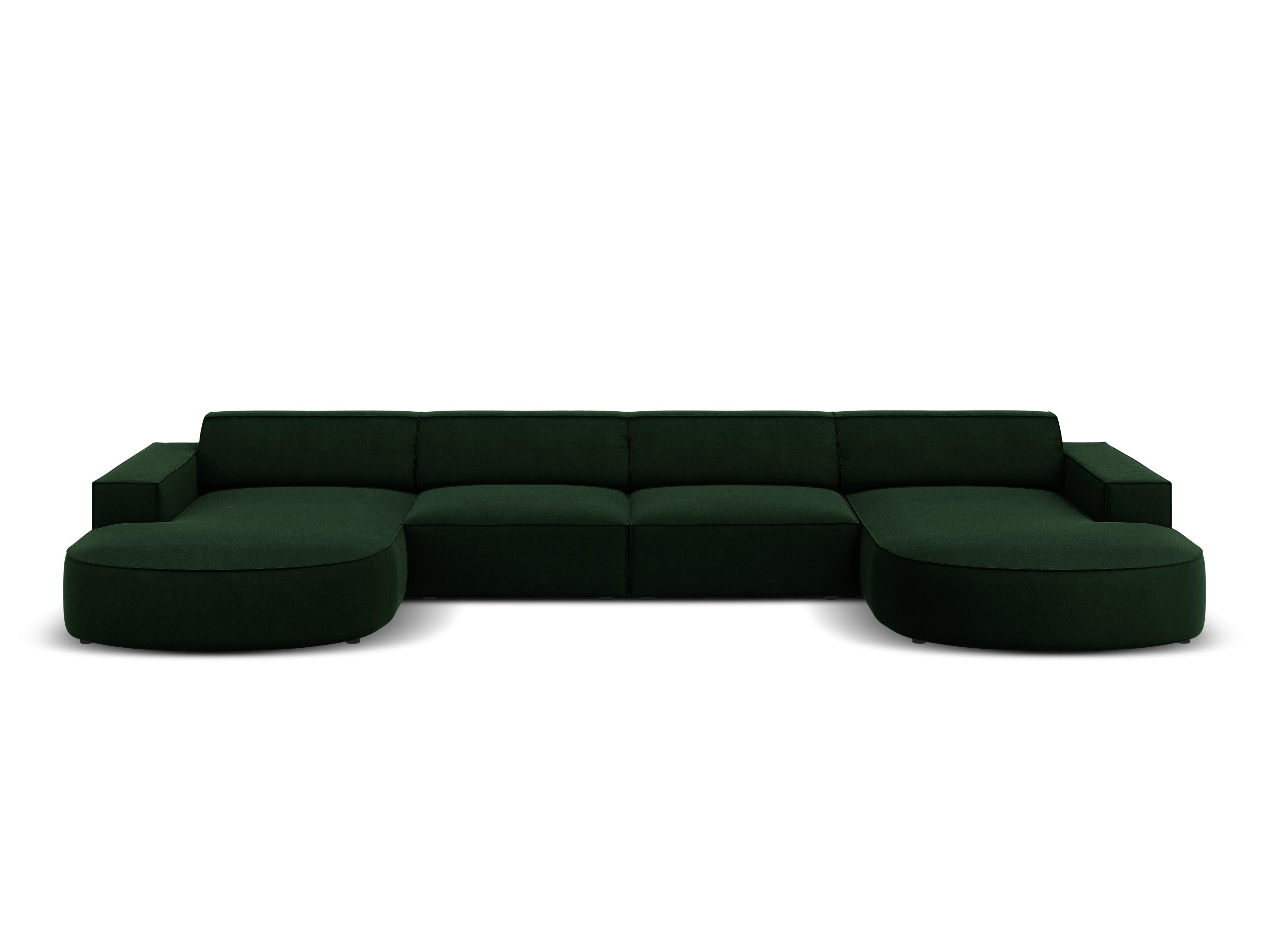 Sofa aksamitna panoramiczna okrągła JODIE butelkowa zieleń Micadoni Eye on Design