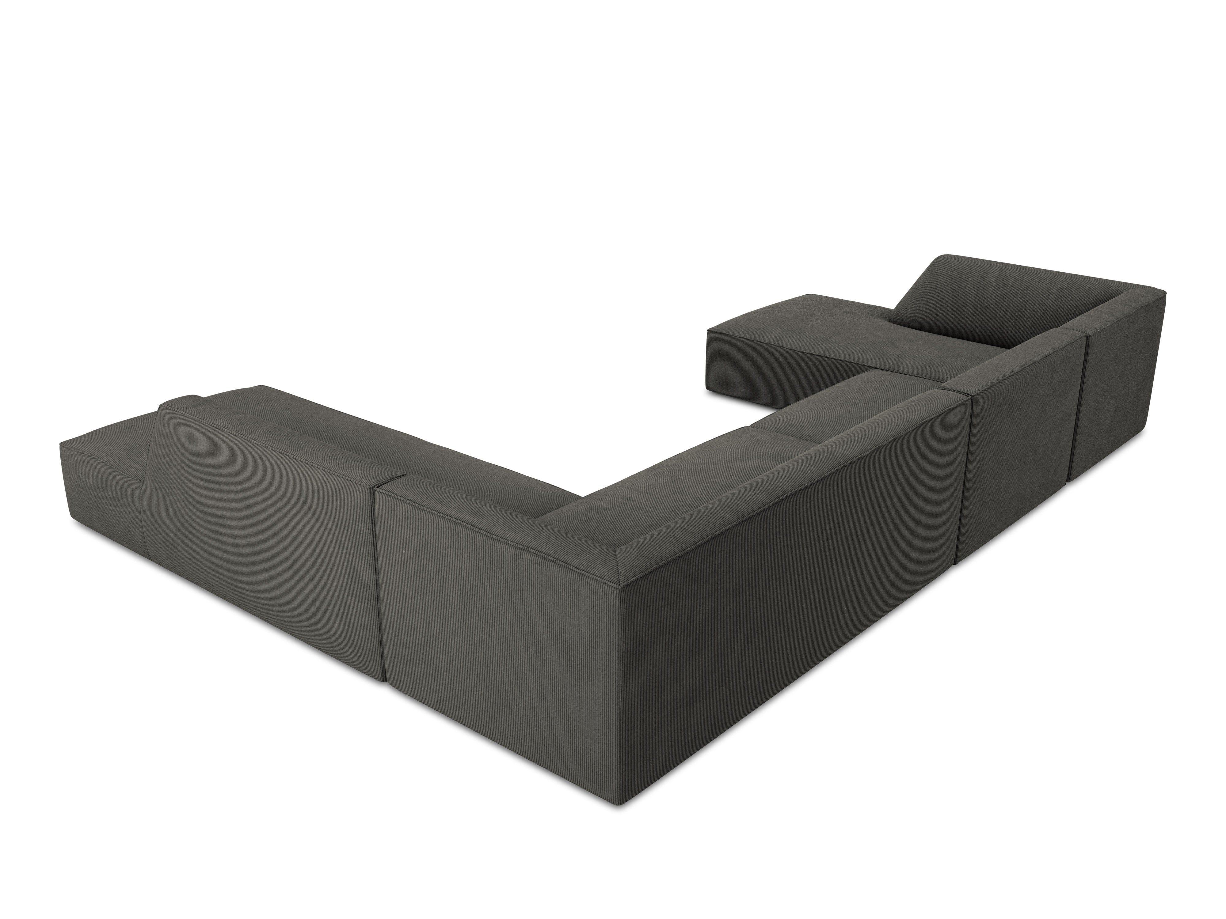 Narożnik w kształcie U sztruksowa prawostronny RUBY ciemnoszary Micadoni Eye on Design