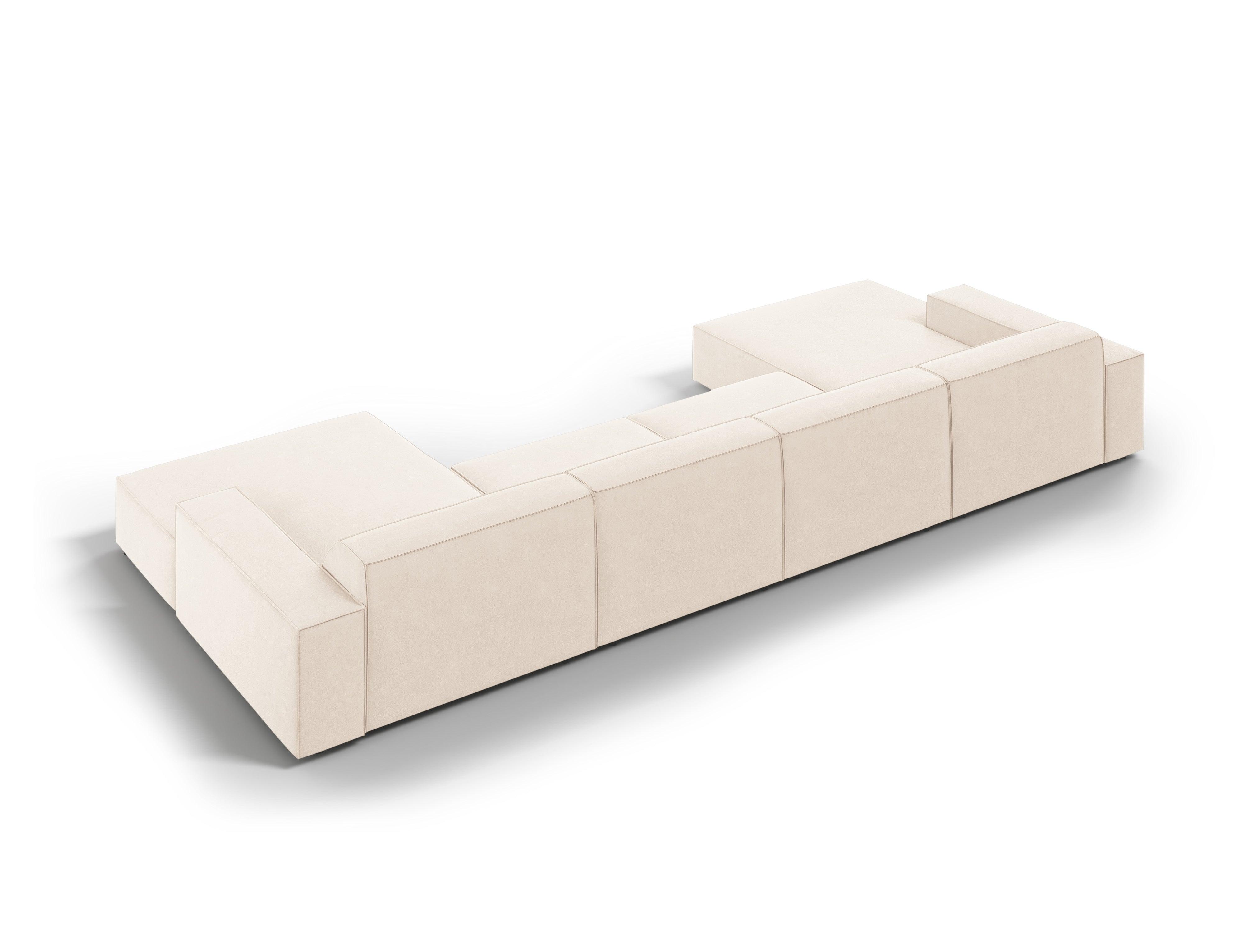 Sofa panoramiczna aksamitna JODIE jasnobeżowy Micadoni Eye on Design