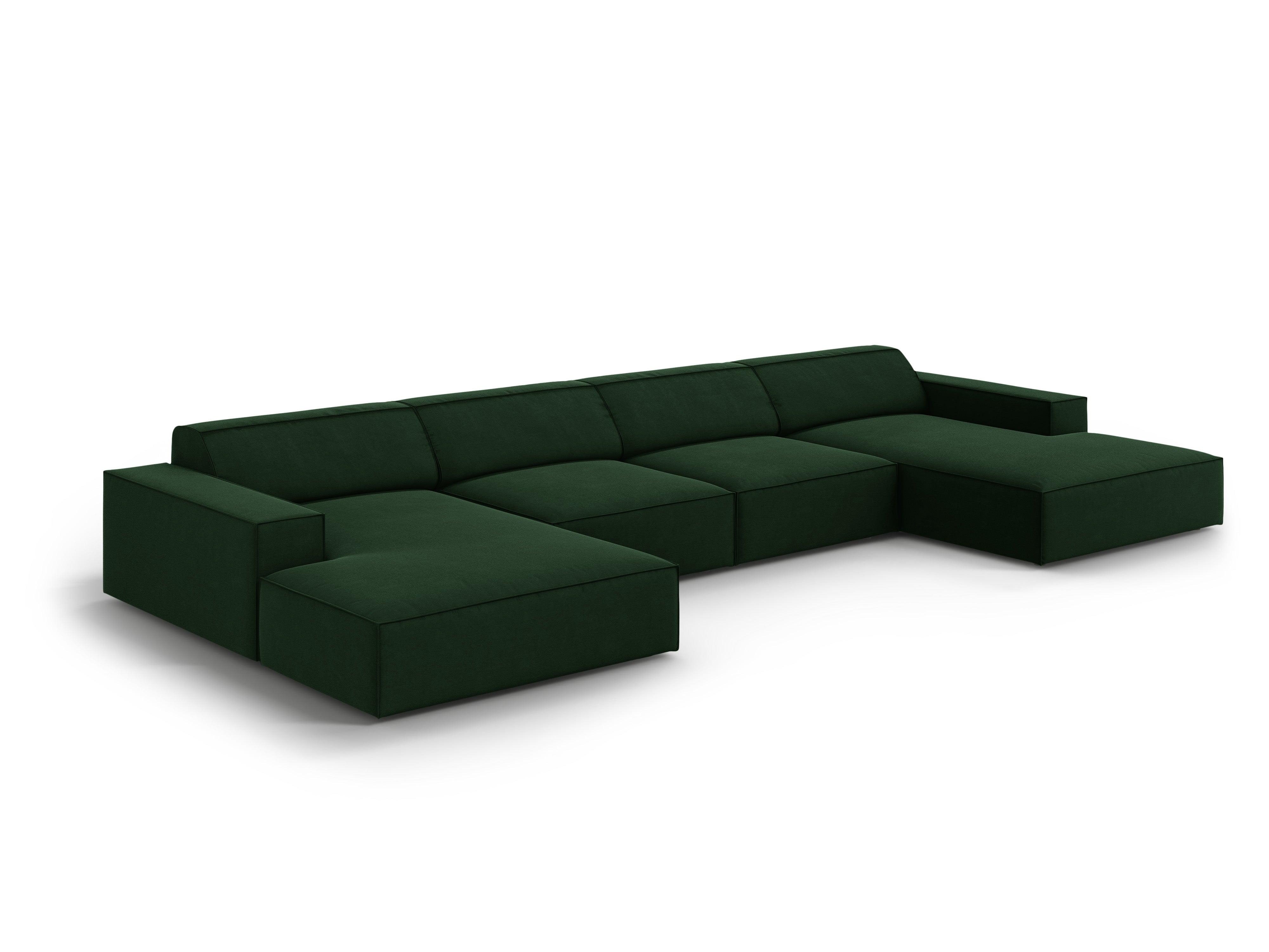 Sofa panoramiczna aksamitna JODIE butelkowa zieleń Micadoni Eye on Design