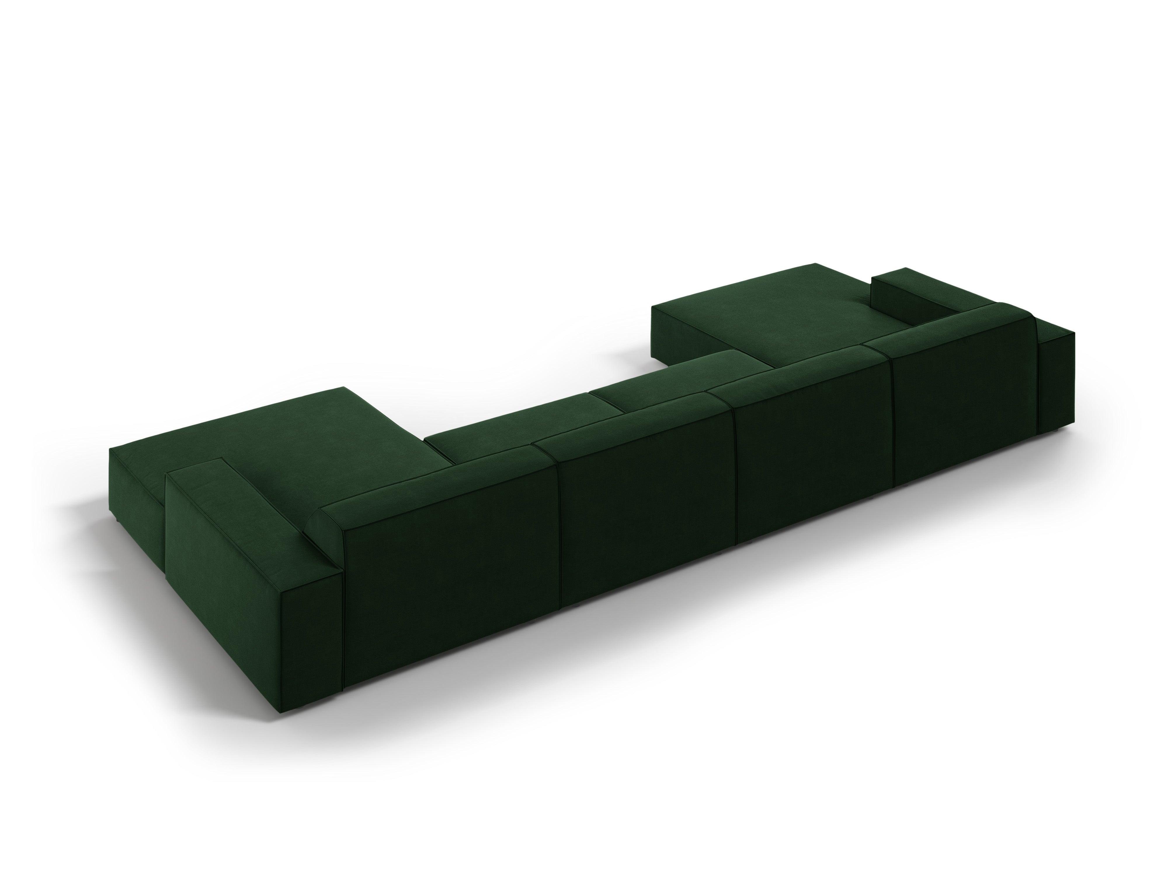 Sofa panoramiczna aksamitna JODIE butelkowa zieleń Micadoni Eye on Design