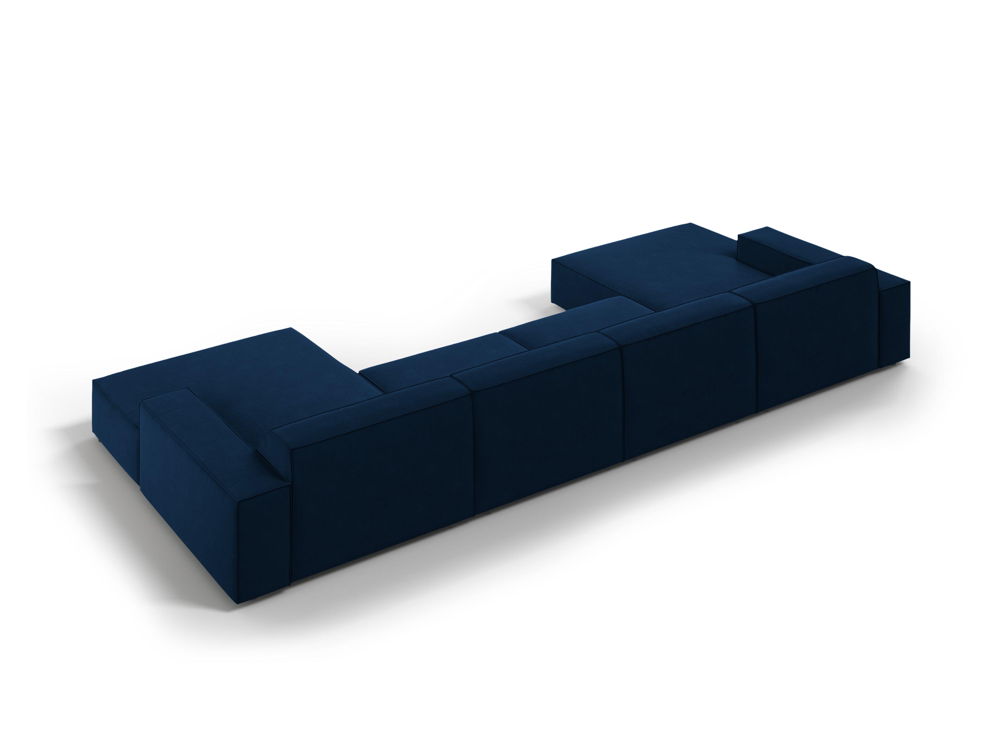 Sofa panoramiczna aksamitna JODIE granat królewski Micadoni Eye on Design