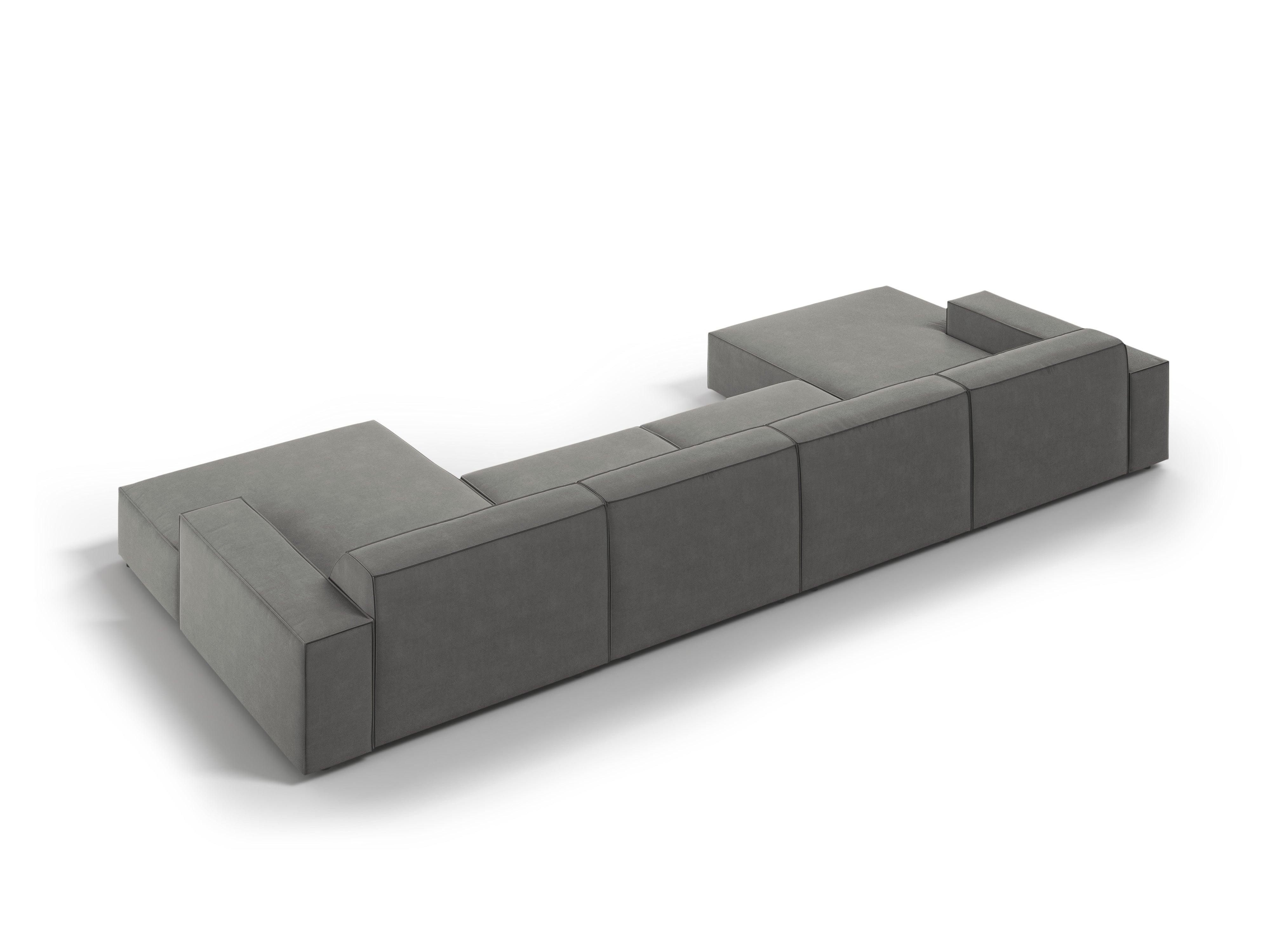 Sofa panoramiczna aksamitna JODIE jasnoszary Micadoni Eye on Design