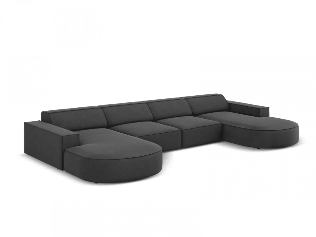 Sofa aksamitna panoramiczna okrągła JODIE ciemnoszary Micadoni Eye on Design
