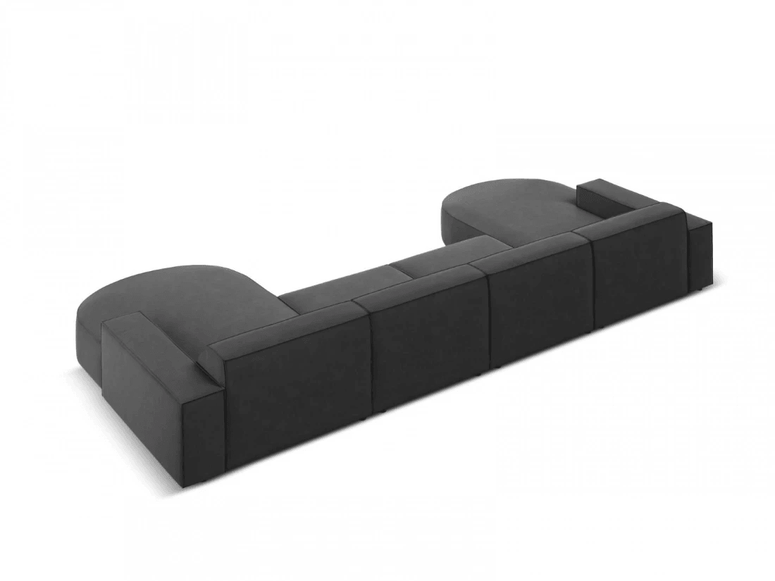 Sofa aksamitna panoramiczna okrągła JODIE ciemnoszary Micadoni Eye on Design