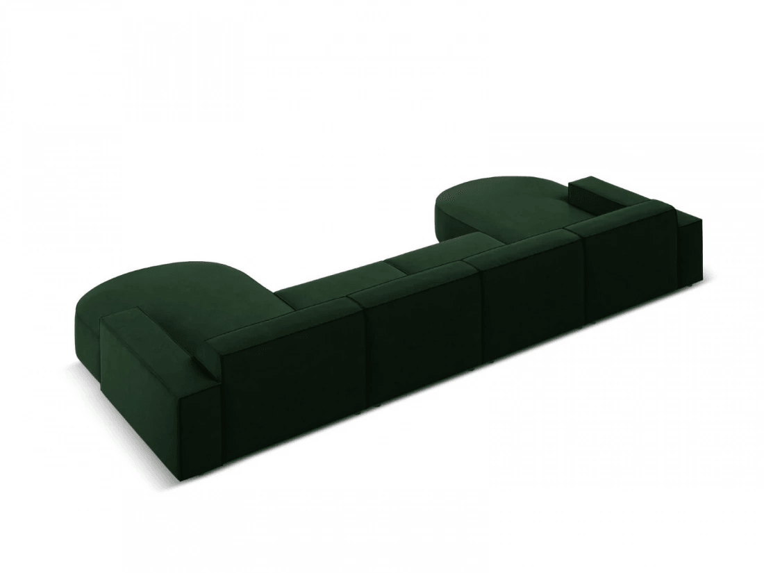 Sofa aksamitna panoramiczna okrągła JODIE butelkowa zieleń Micadoni Eye on Design