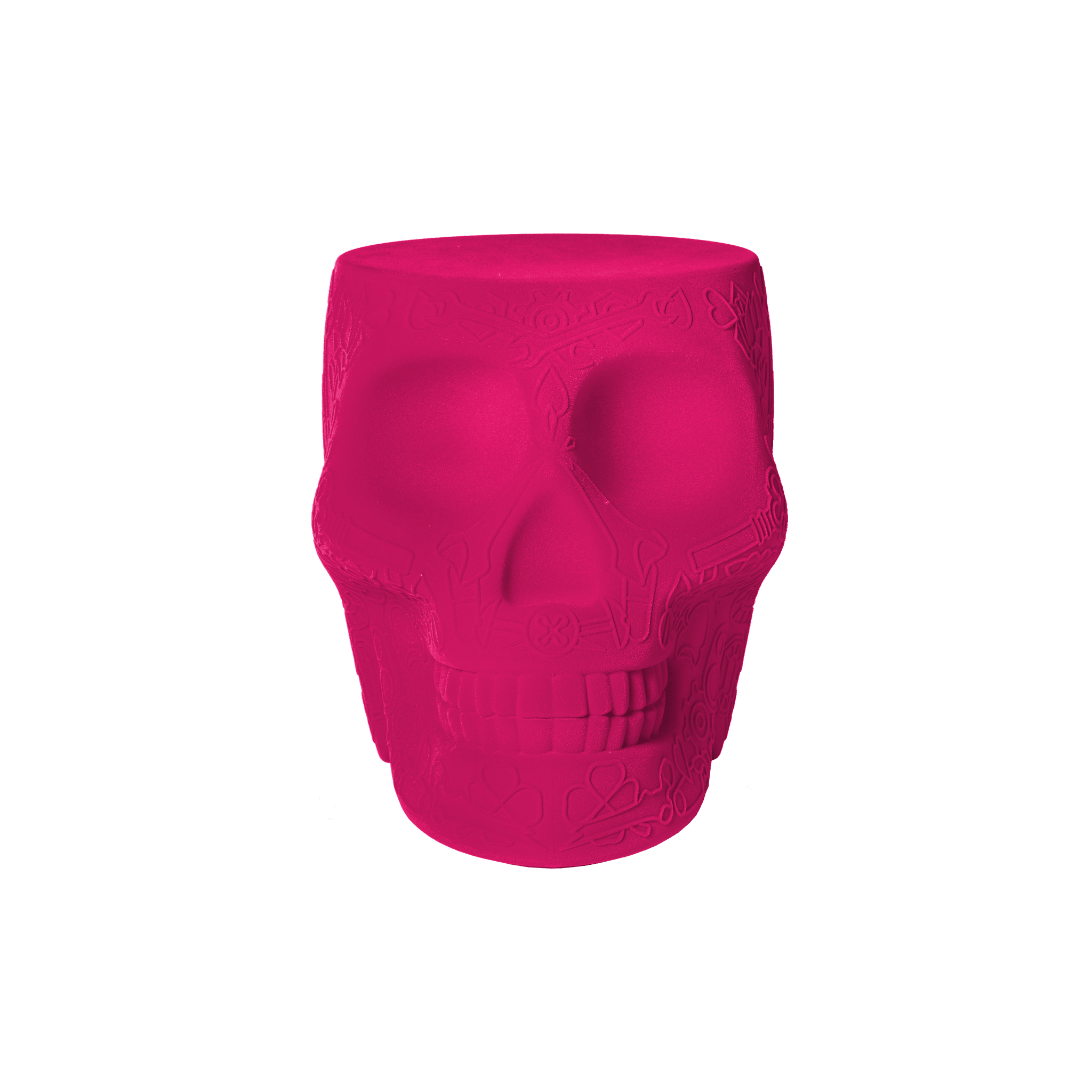 Stołek i stolik boczny MEXICO VELVET fuksja Qeeboo Eye on Design