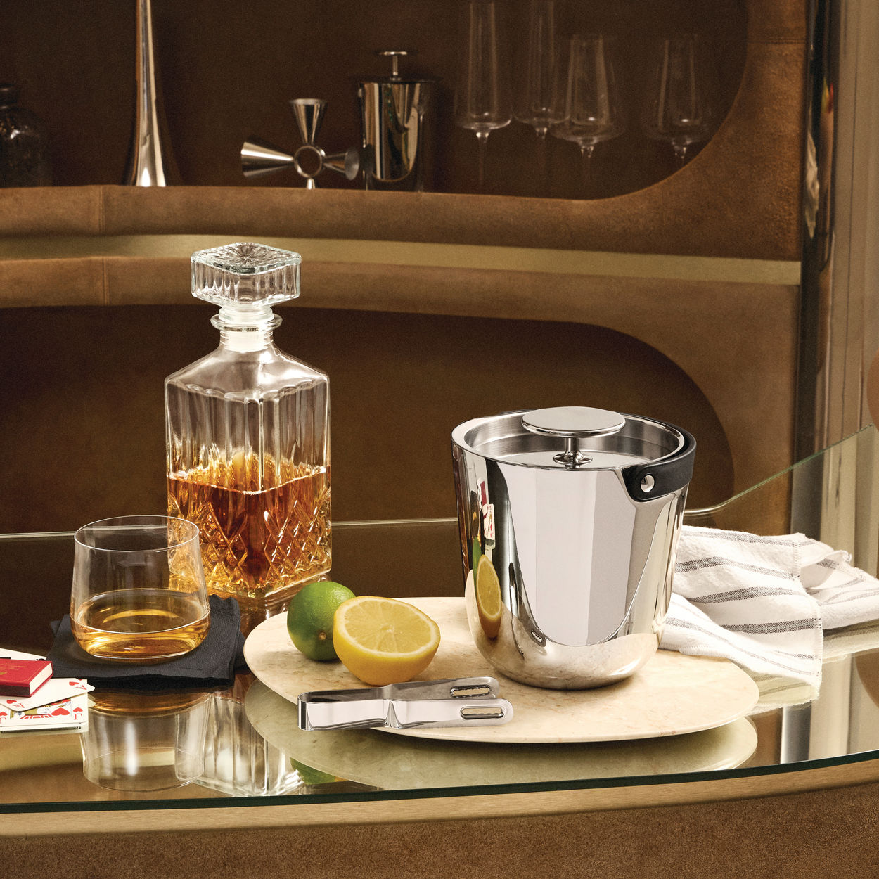 Ice bucket with tongs THE TENDING BOX stainless steel