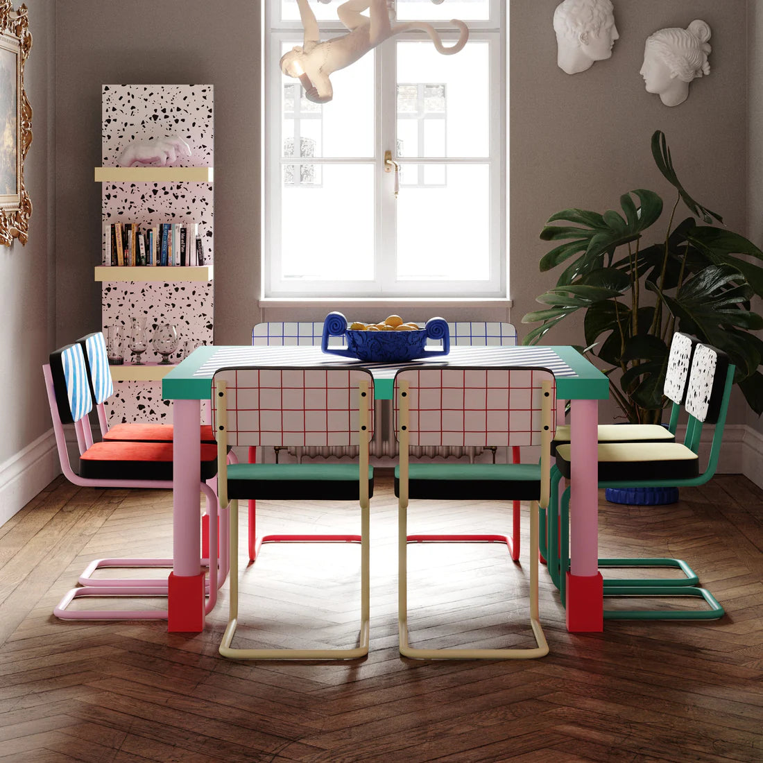 SUPERCHAIR HATCH Chair red with pink base