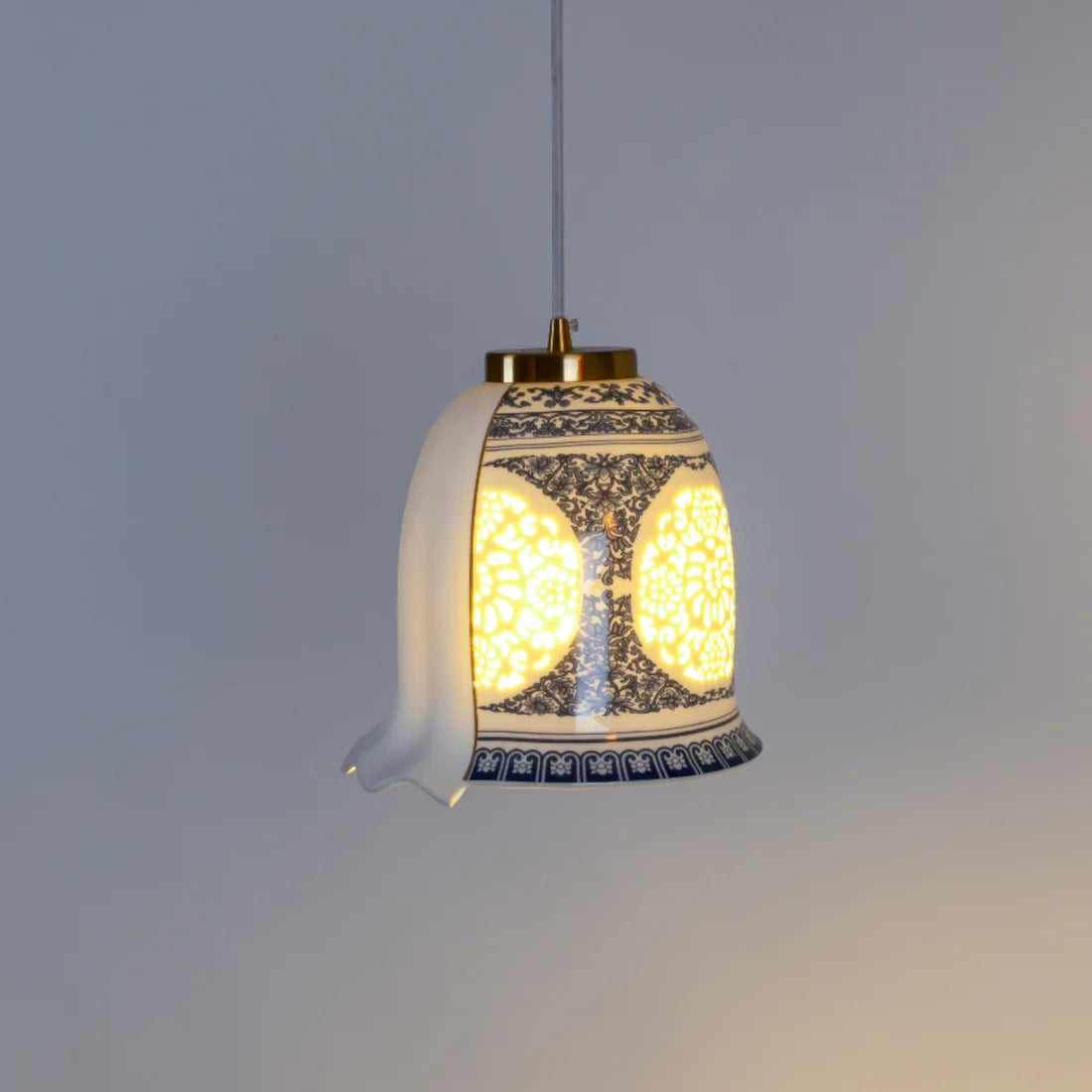 Pendant lamp HYBRID LAUVIA white porcelain