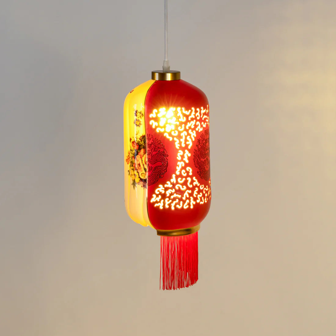 HYBRID INALDA White with Red Pendant Lamp