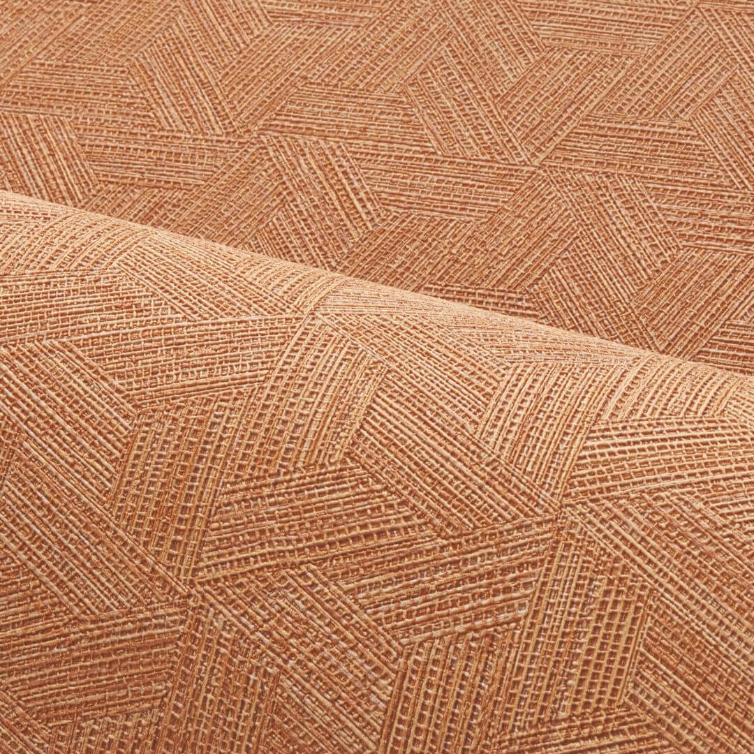 Geometric Structural Wallpaper Inspired by Banana Leaves LINDU - TERRE DE SIENNE Copper