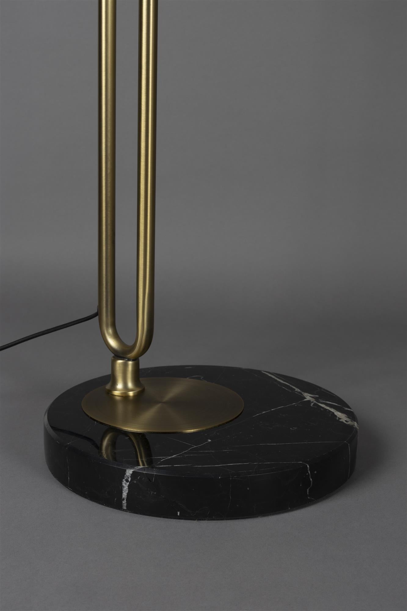 Stehlampe Bogen ARCHIE beige mit schwarzem Marmor