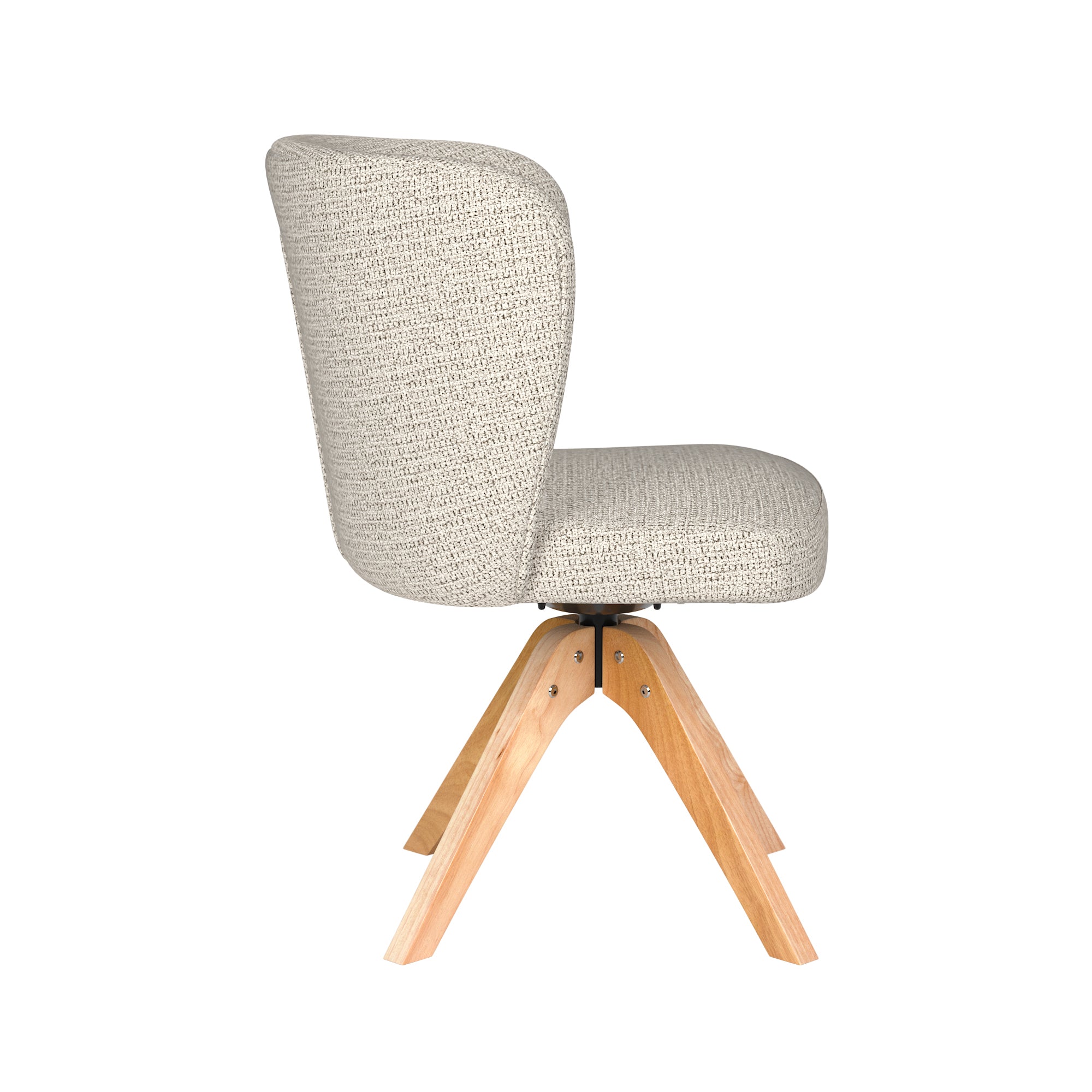STAN swivel chair light gray with wooden base