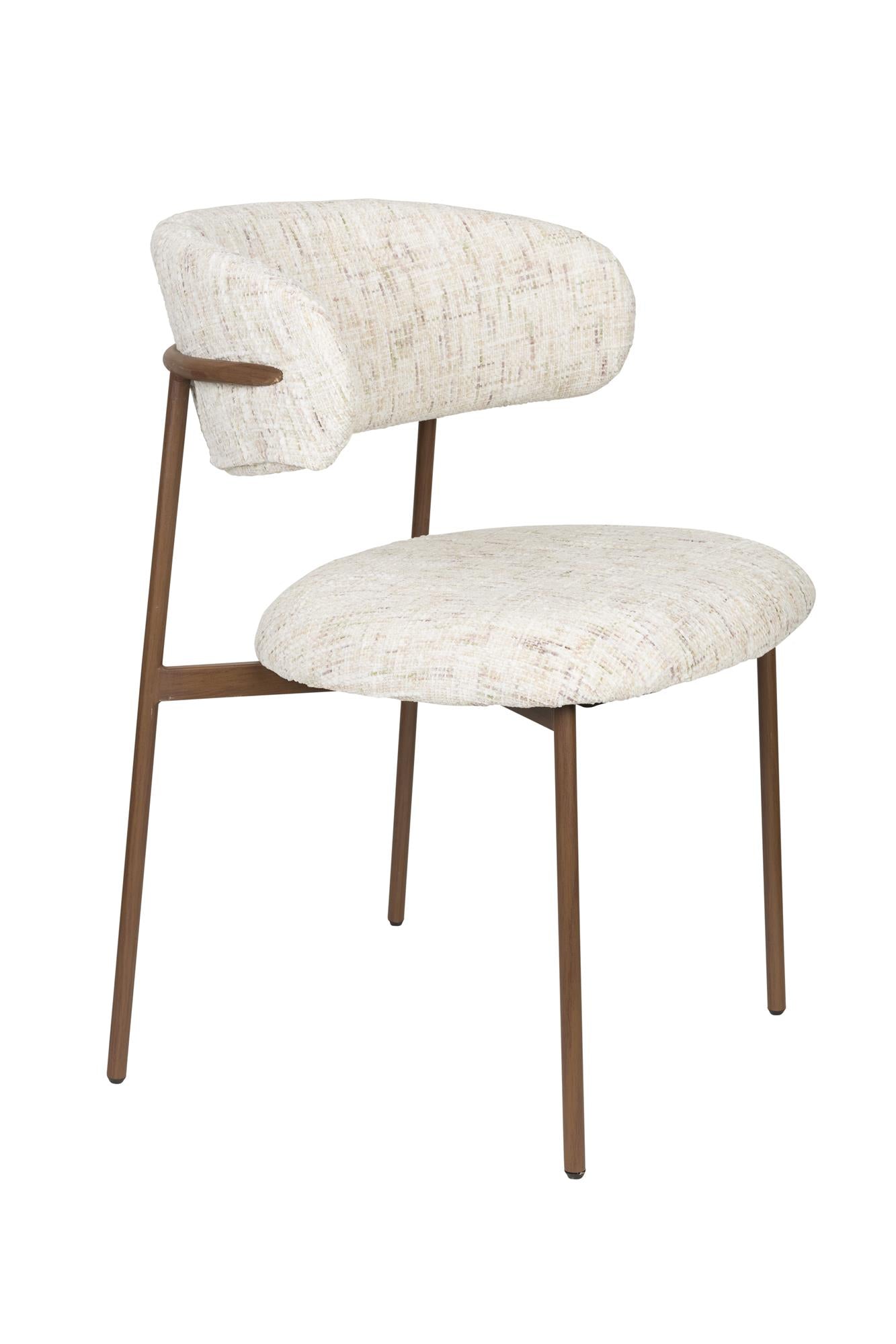 CLAES chair white with brown base