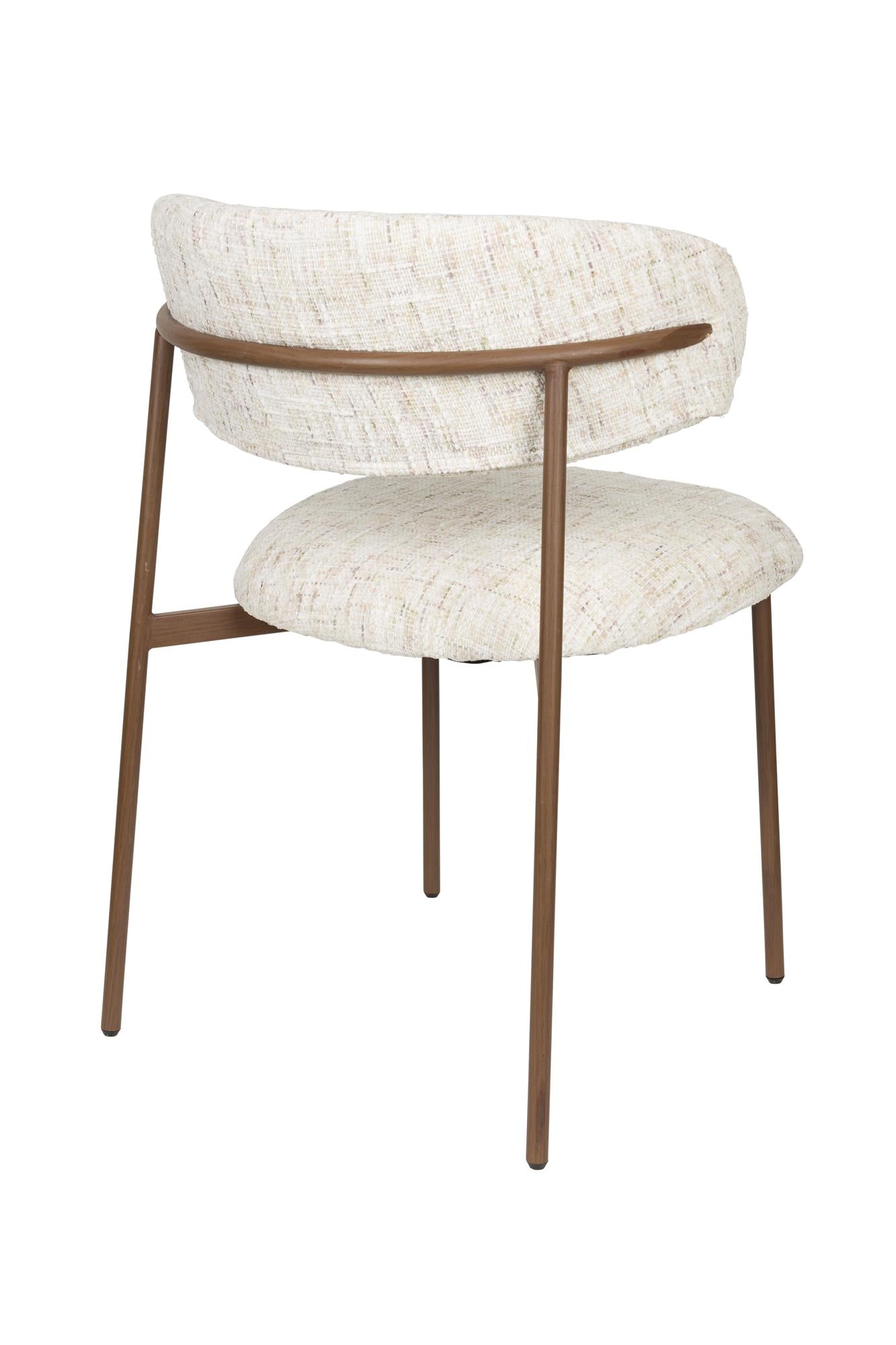 CLAES chair white with brown base