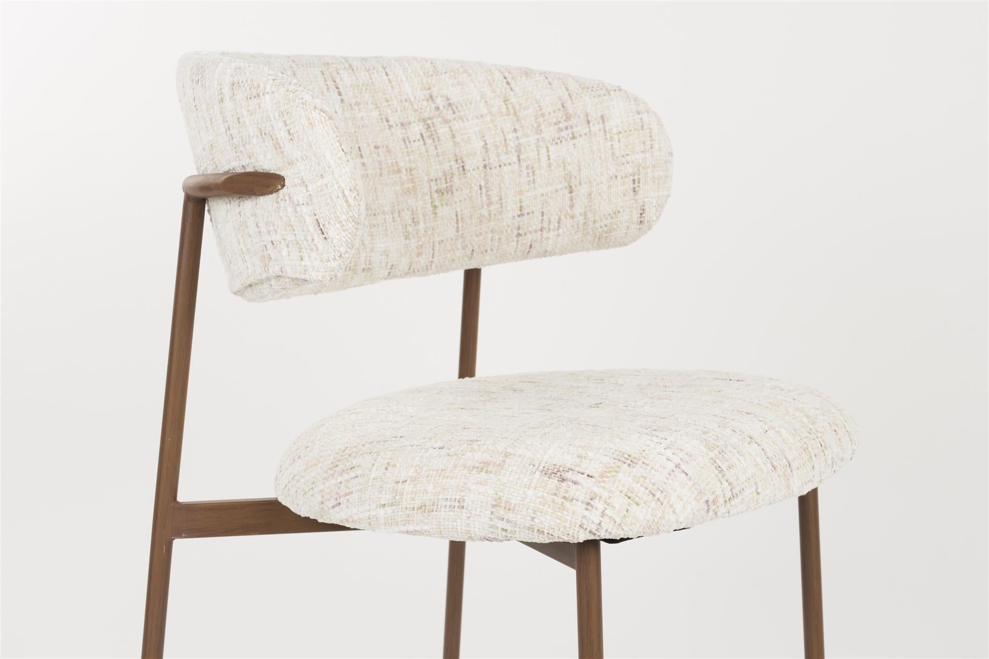 CLAES chair white with brown base