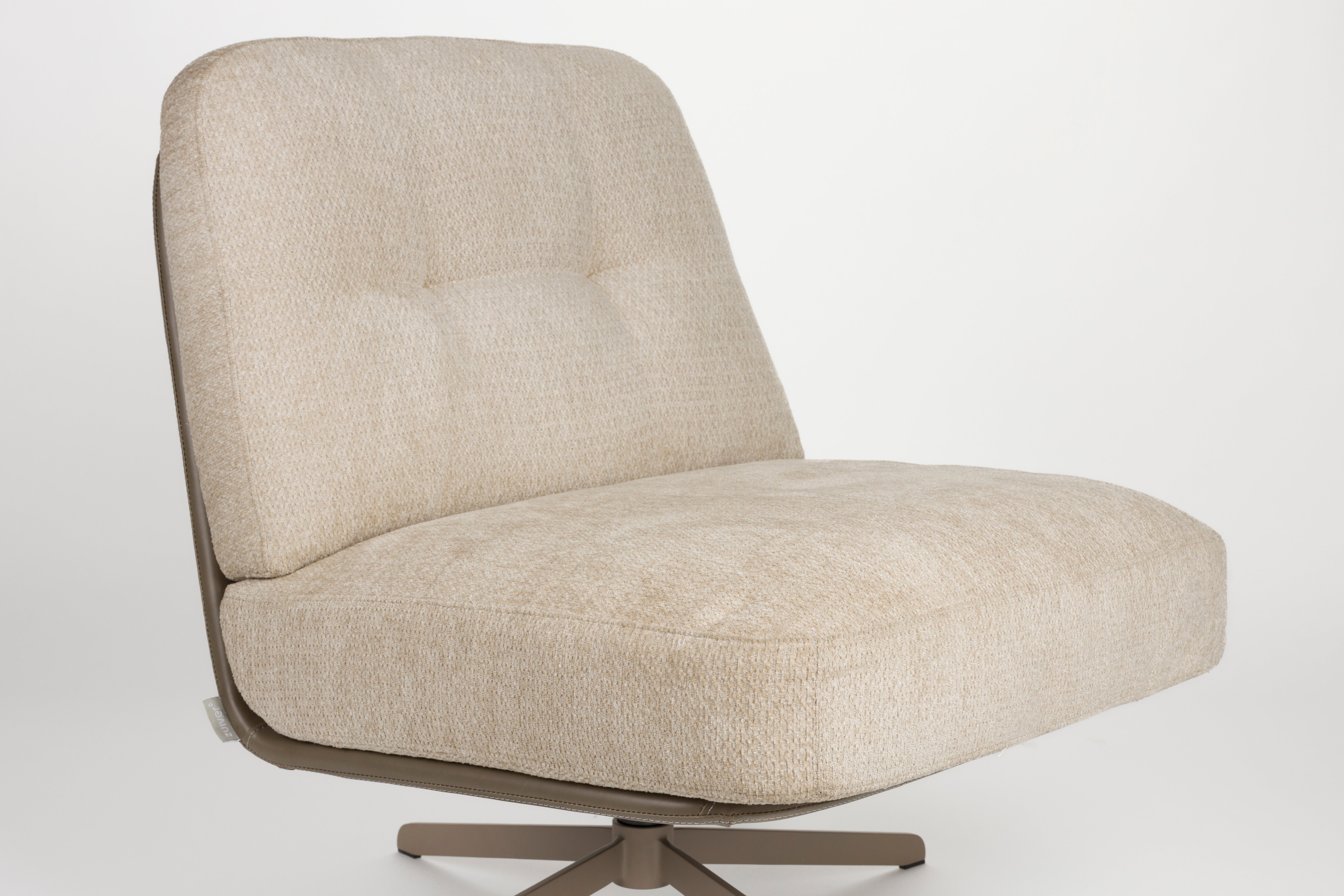 BENJAMIN armchair beige eco-leather with beige base [Monika] [Amelia spr]