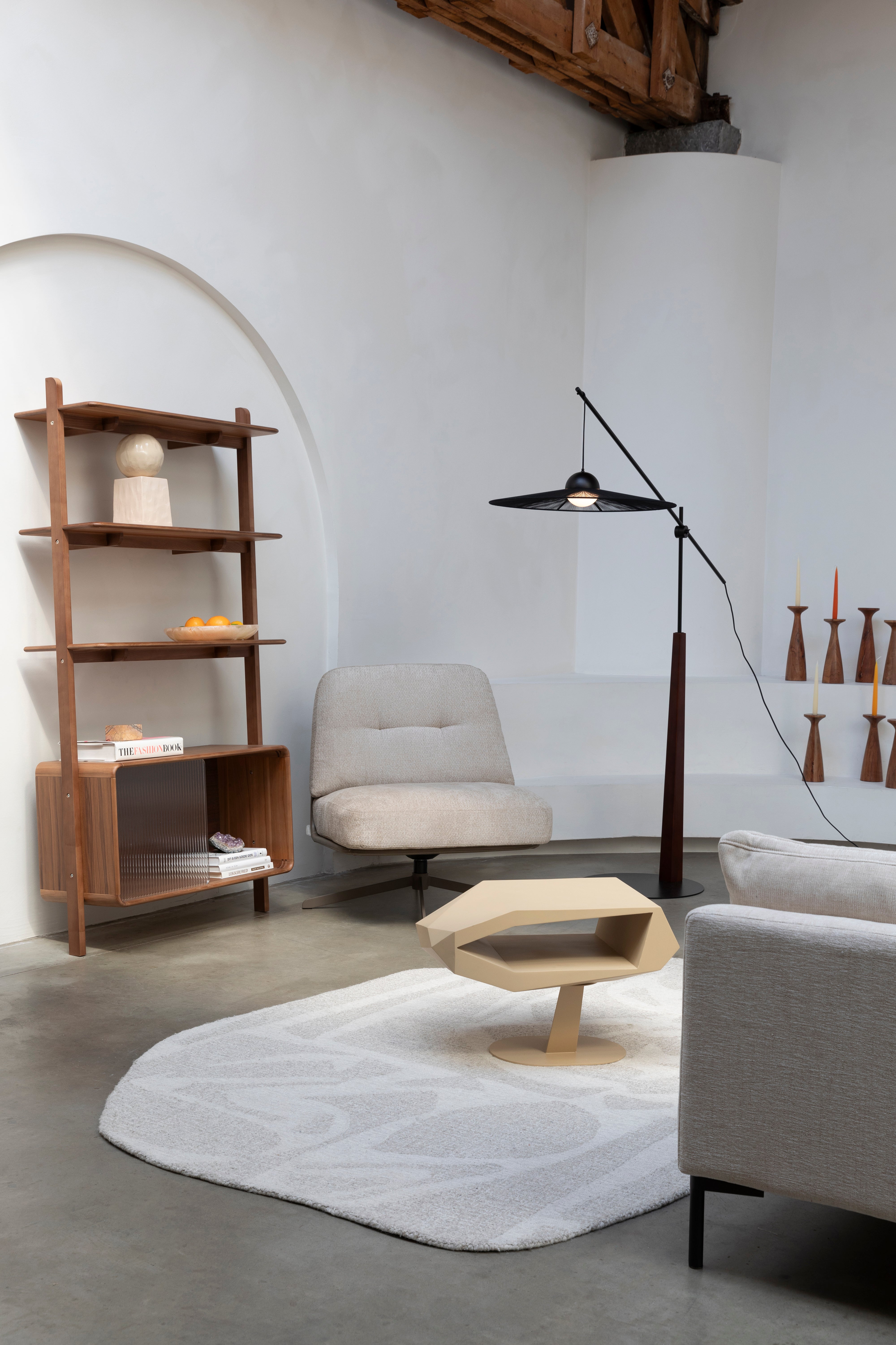 BENJAMIN armchair beige eco-leather with beige base [Monika] [Amelia spr]