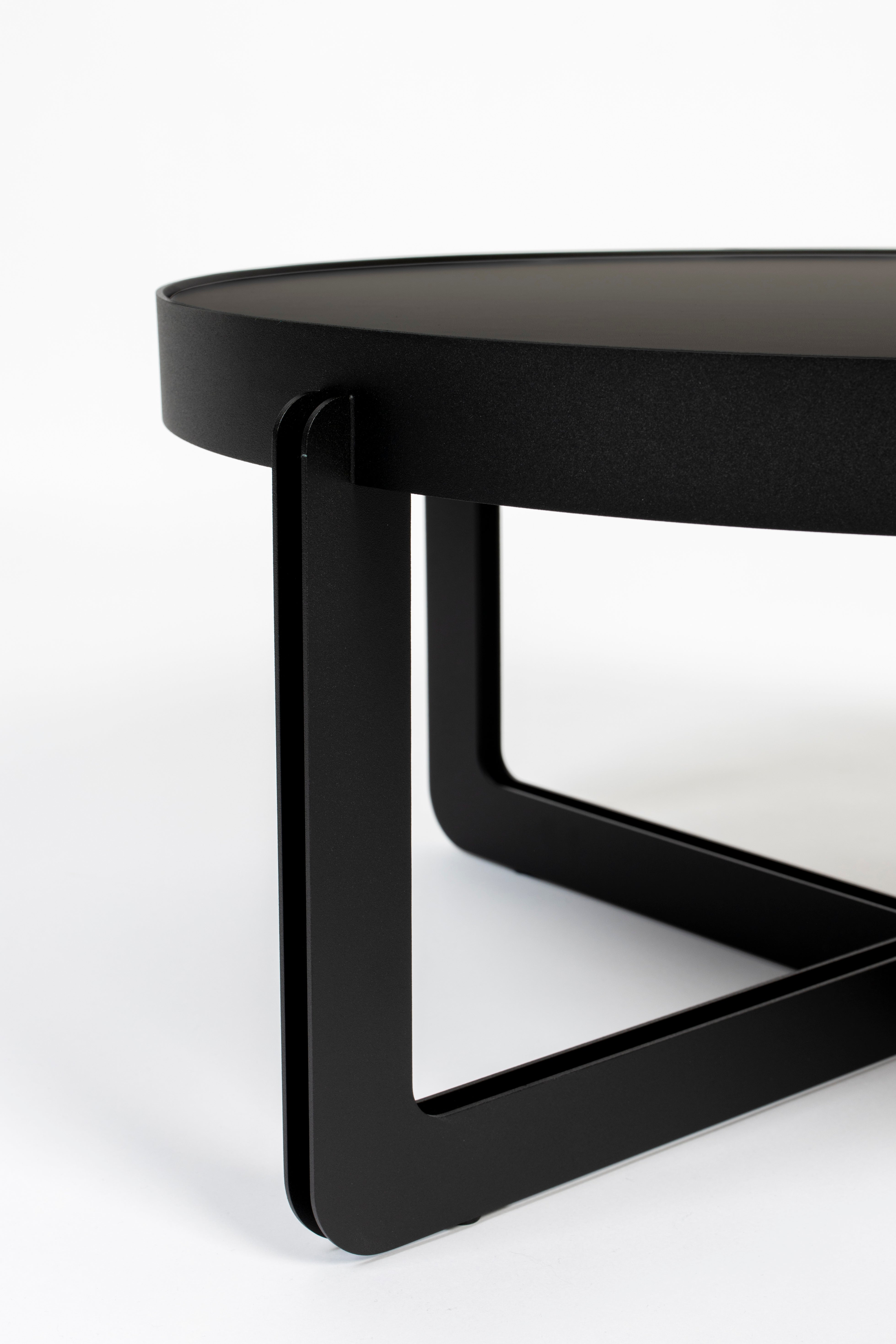 CENTRE ROUND black coffee table