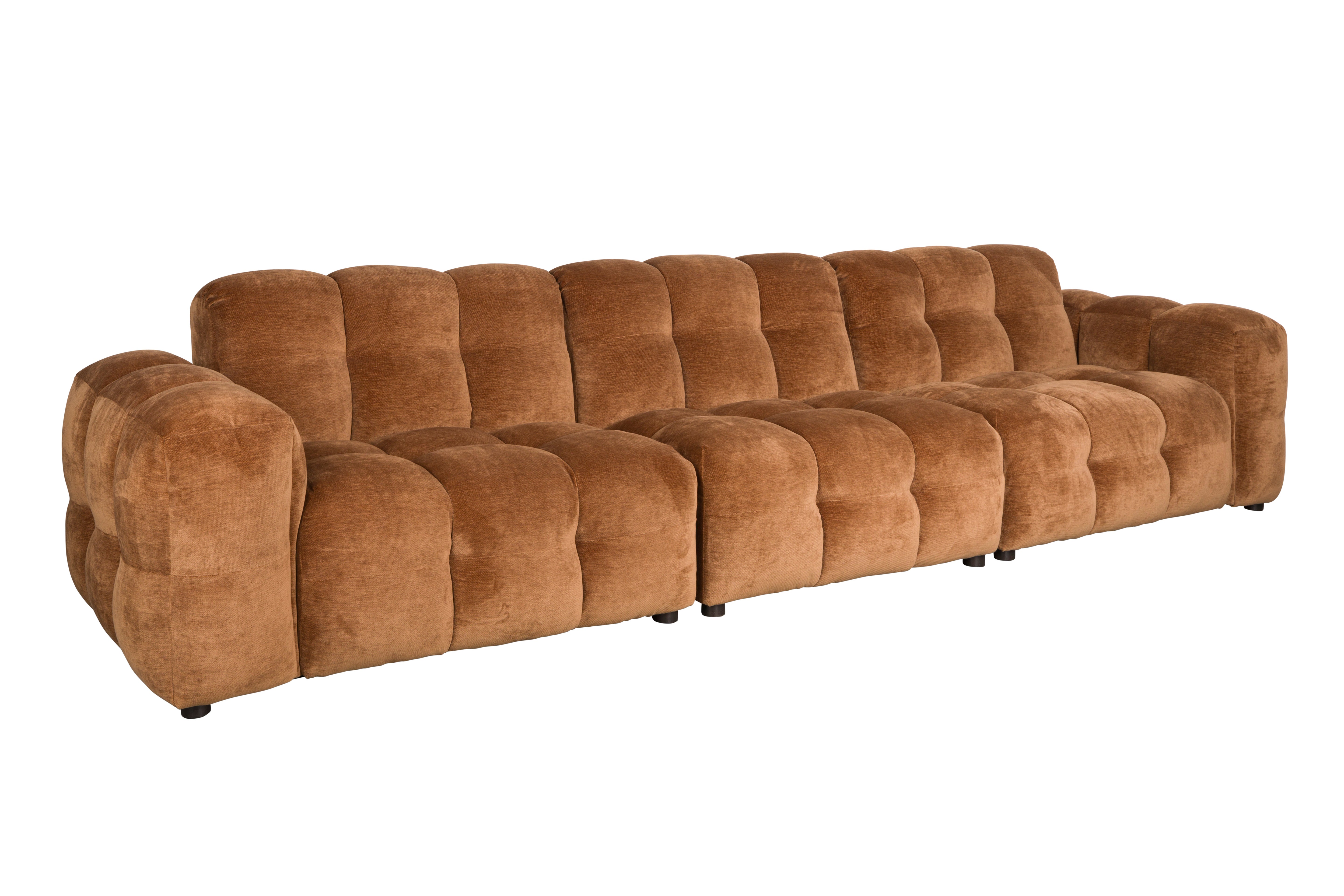 Sofa 4,5-sitzige HACKMAN cognac Samt