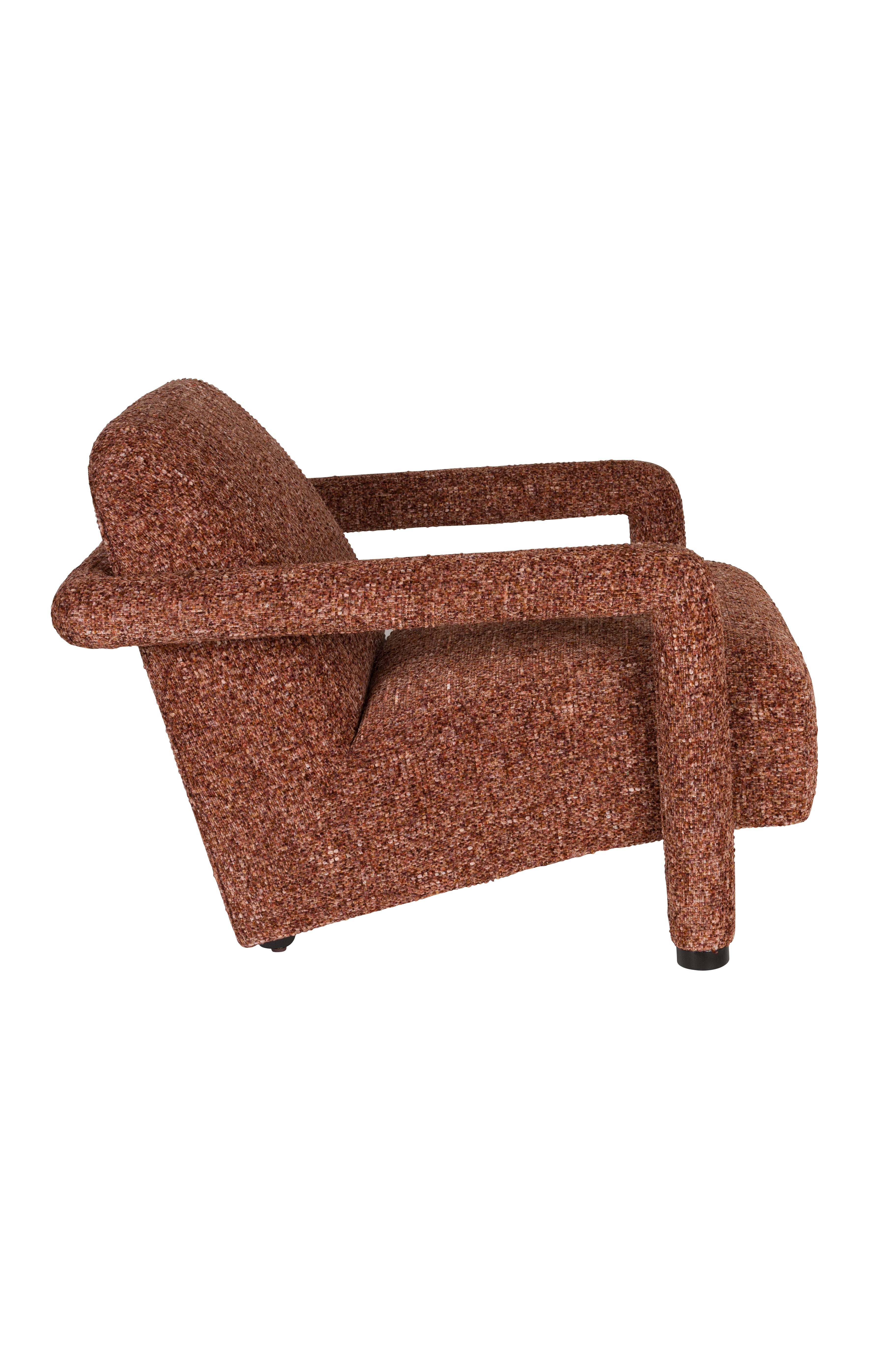 KENT armchair in burgundy with red