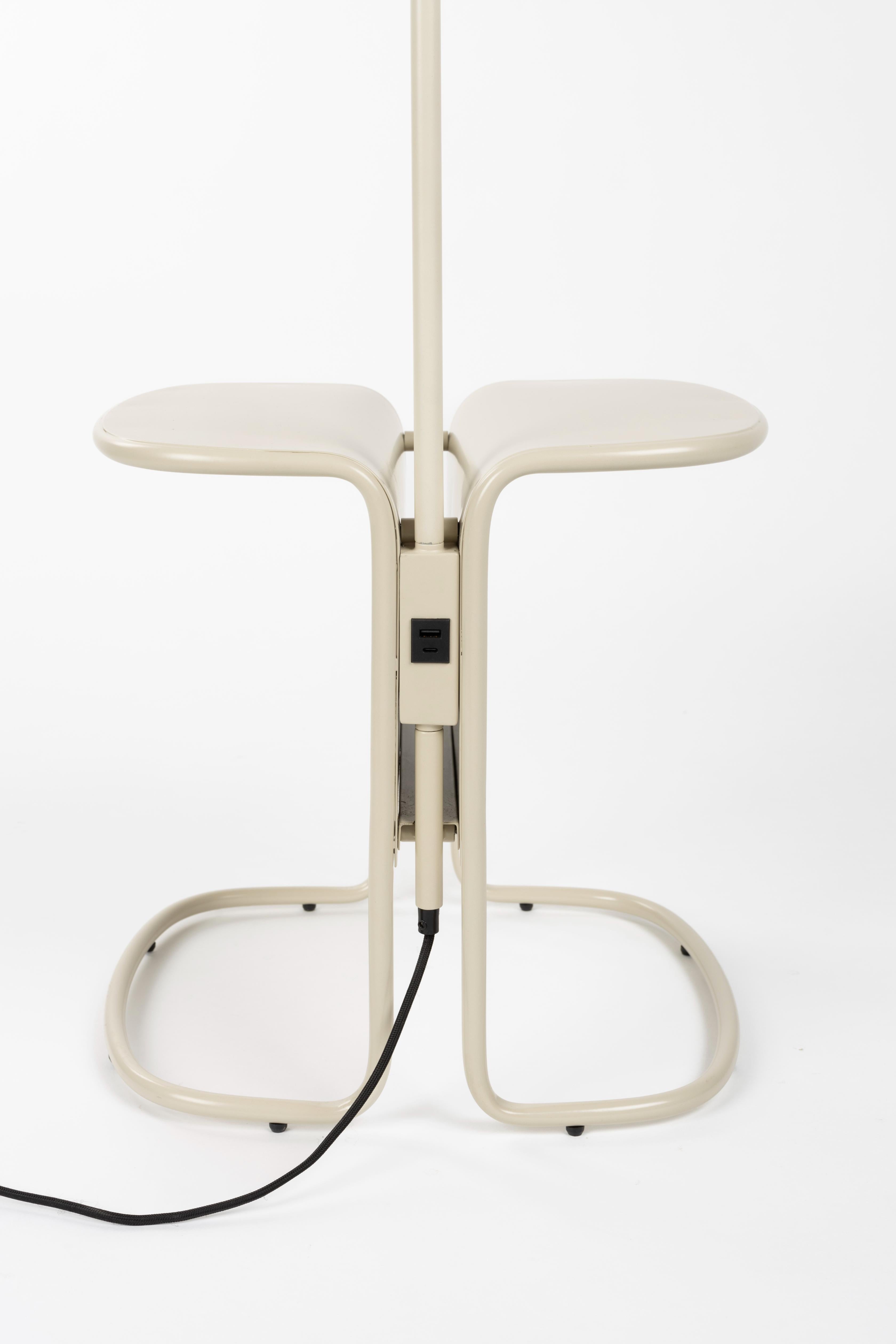 Floor lamp with table LUSTOR beige