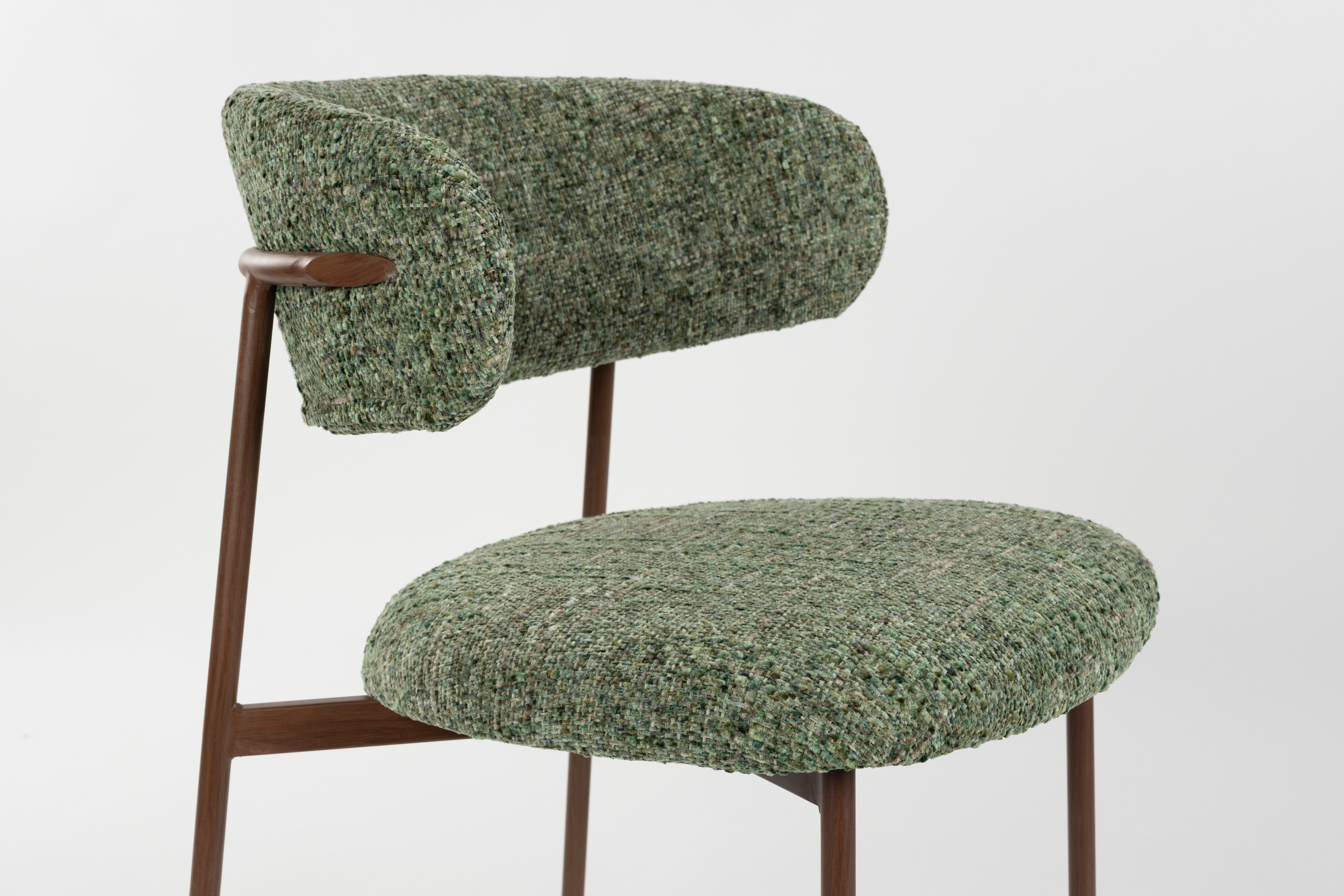 CLAES Chair Green with Brown Base