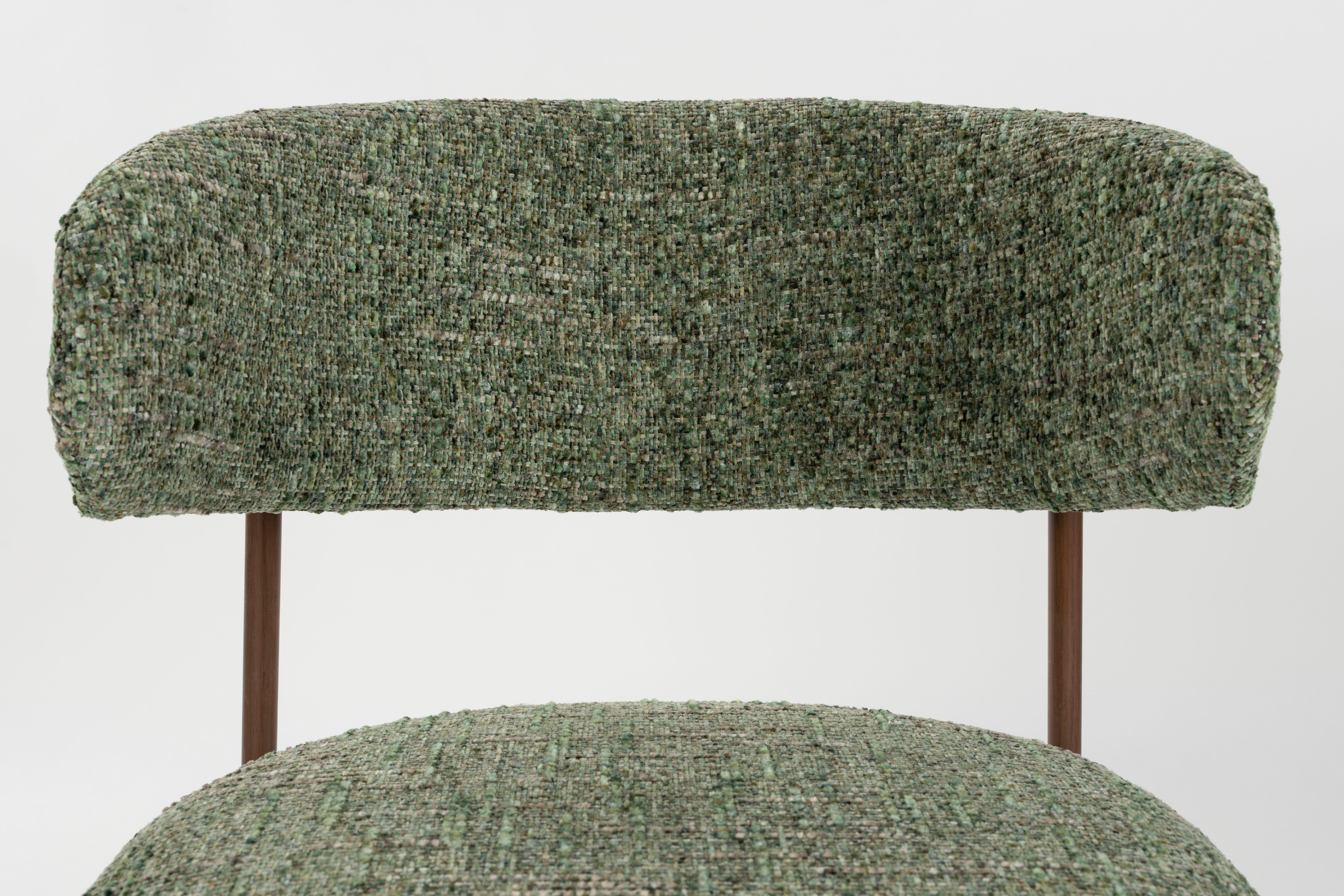 CLAES Chair Green with Brown Base