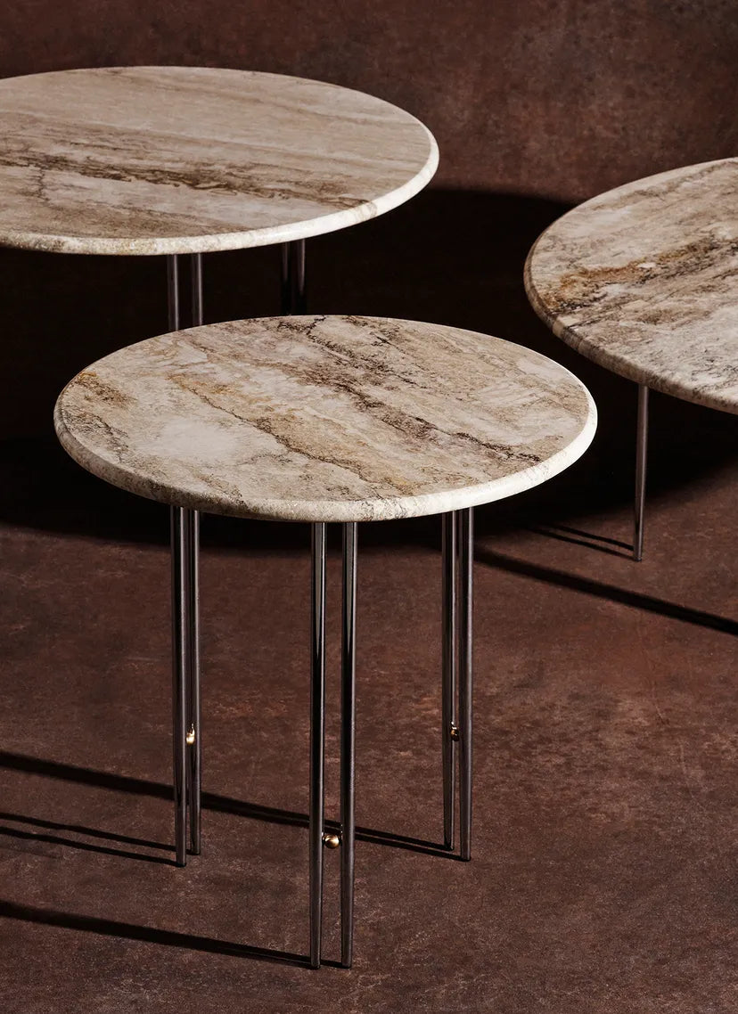 IOI travertine coffee table with black base
