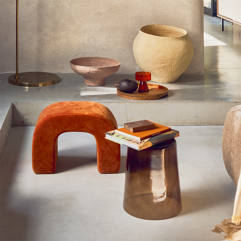 Pouf arch rusty brown