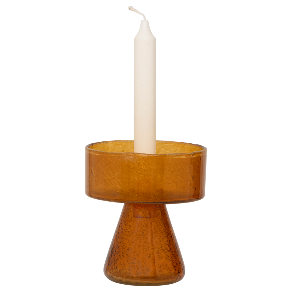 CODY Candle Holder orange glass