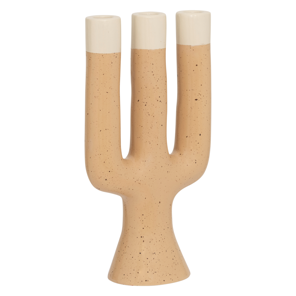 NOX Candle Holder Beige Ceramic