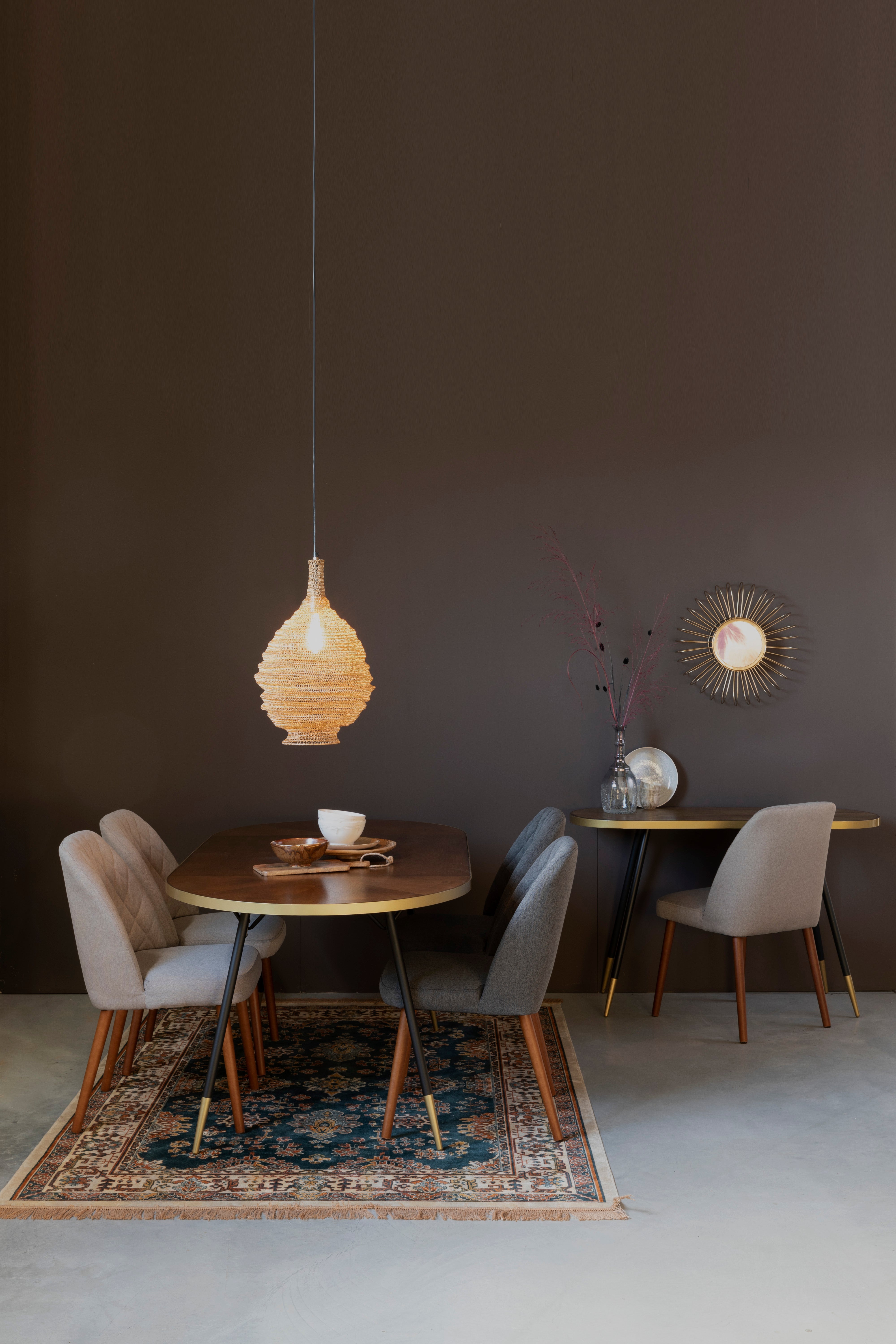 Conway beige chair with a wooden base