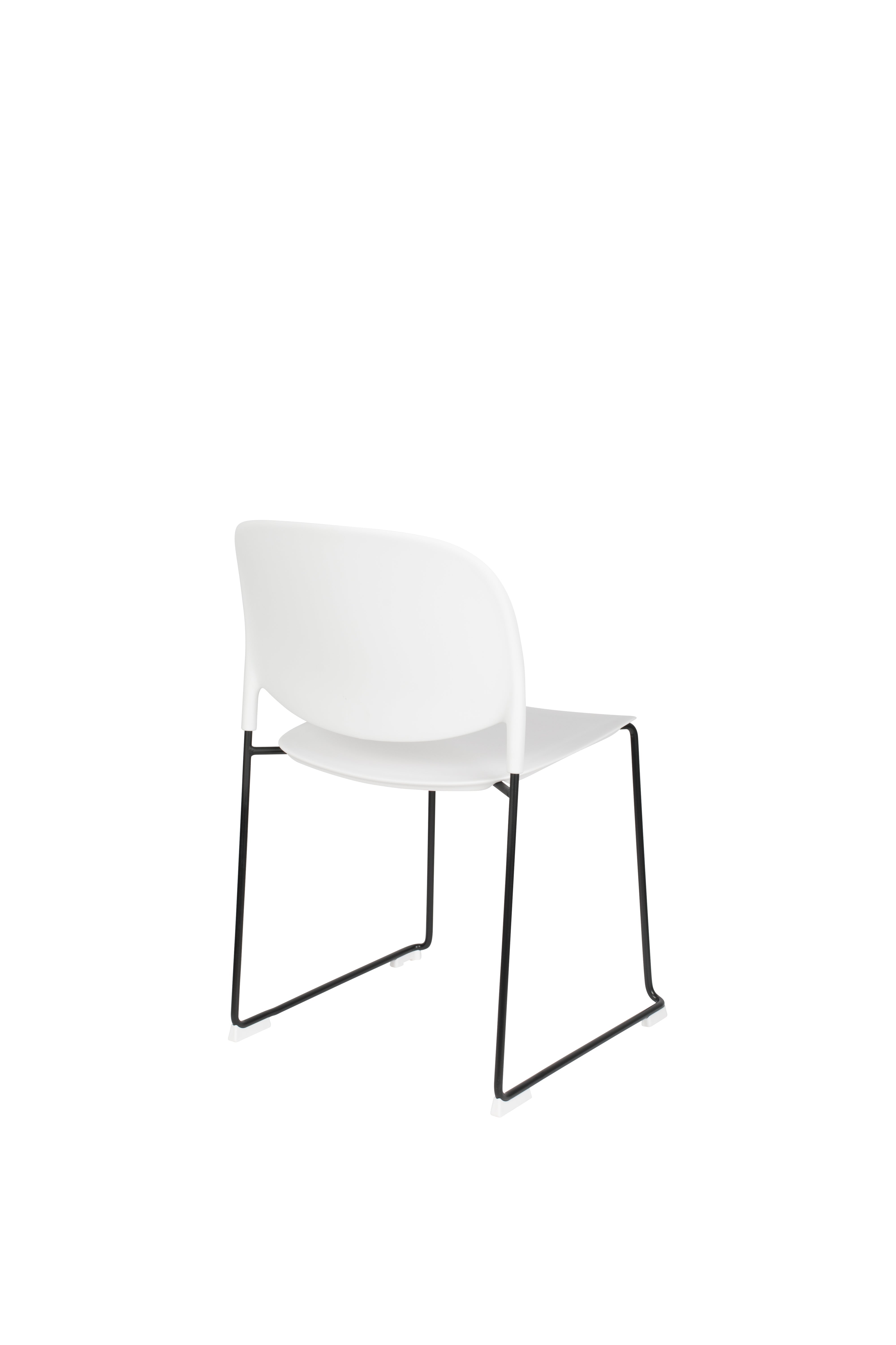 Stacks White chair with a black base
