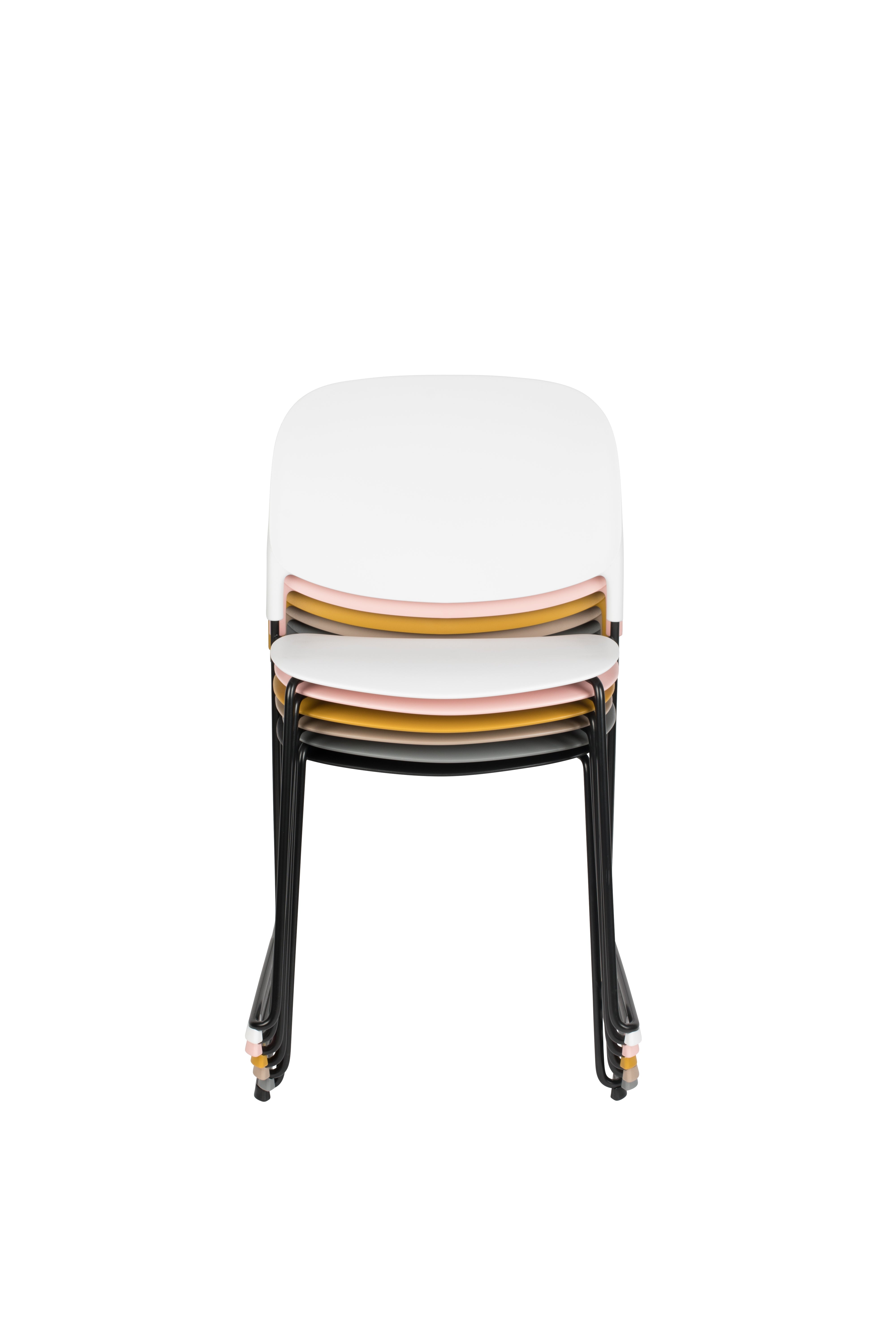 Stacks White chair with a black base
