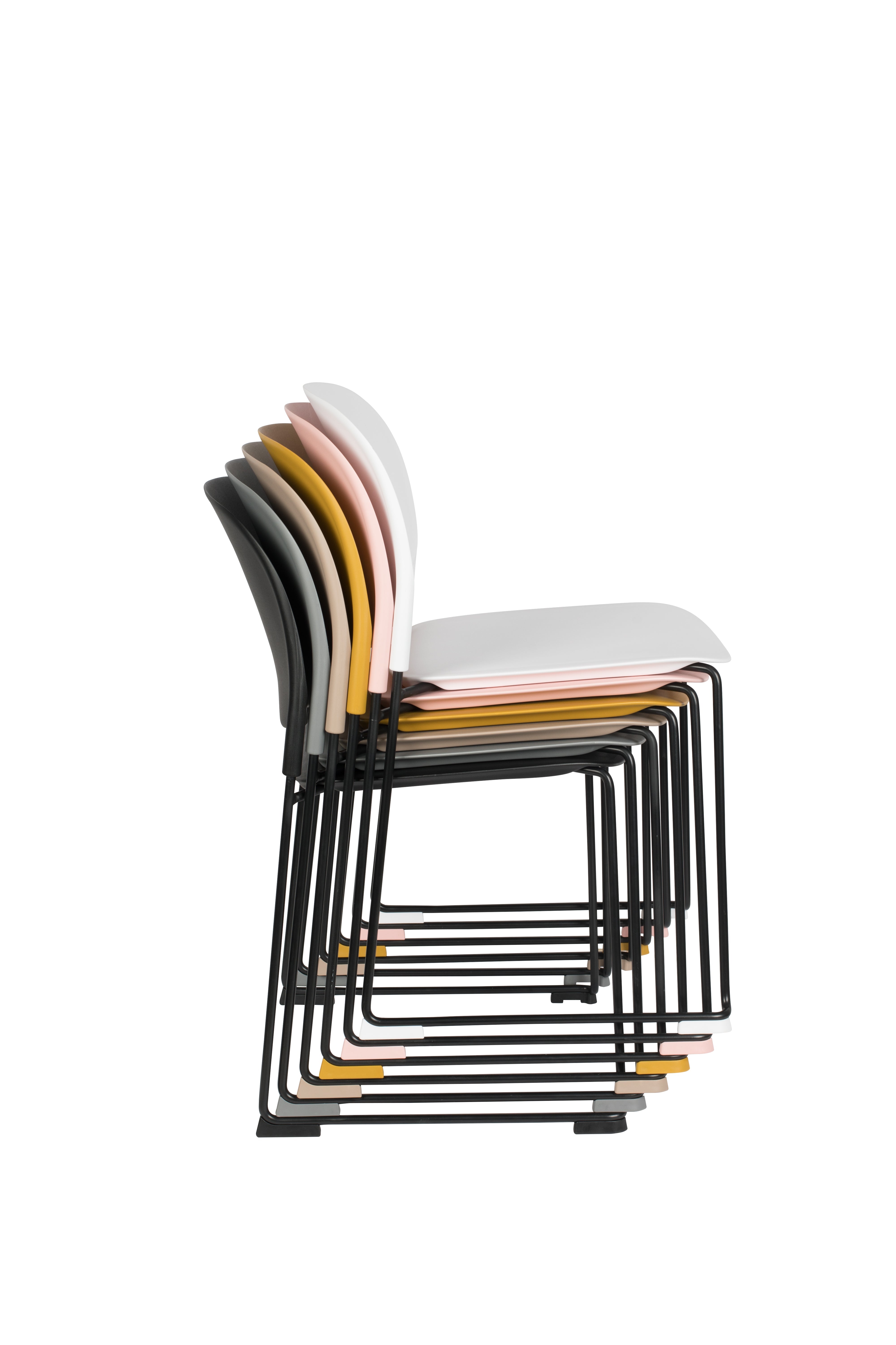 Stacks White chair with a black base