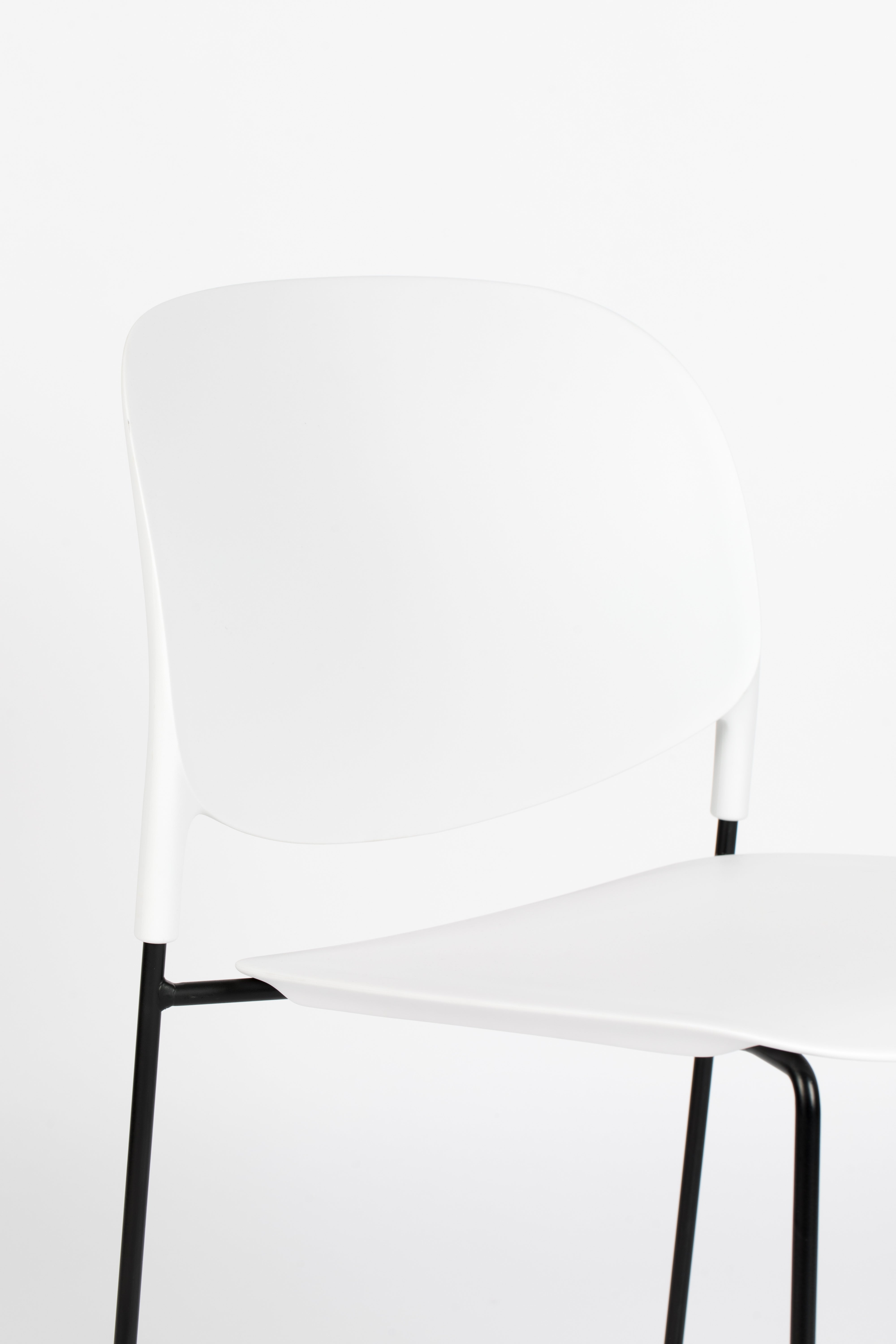 Stacks White chair with a black base