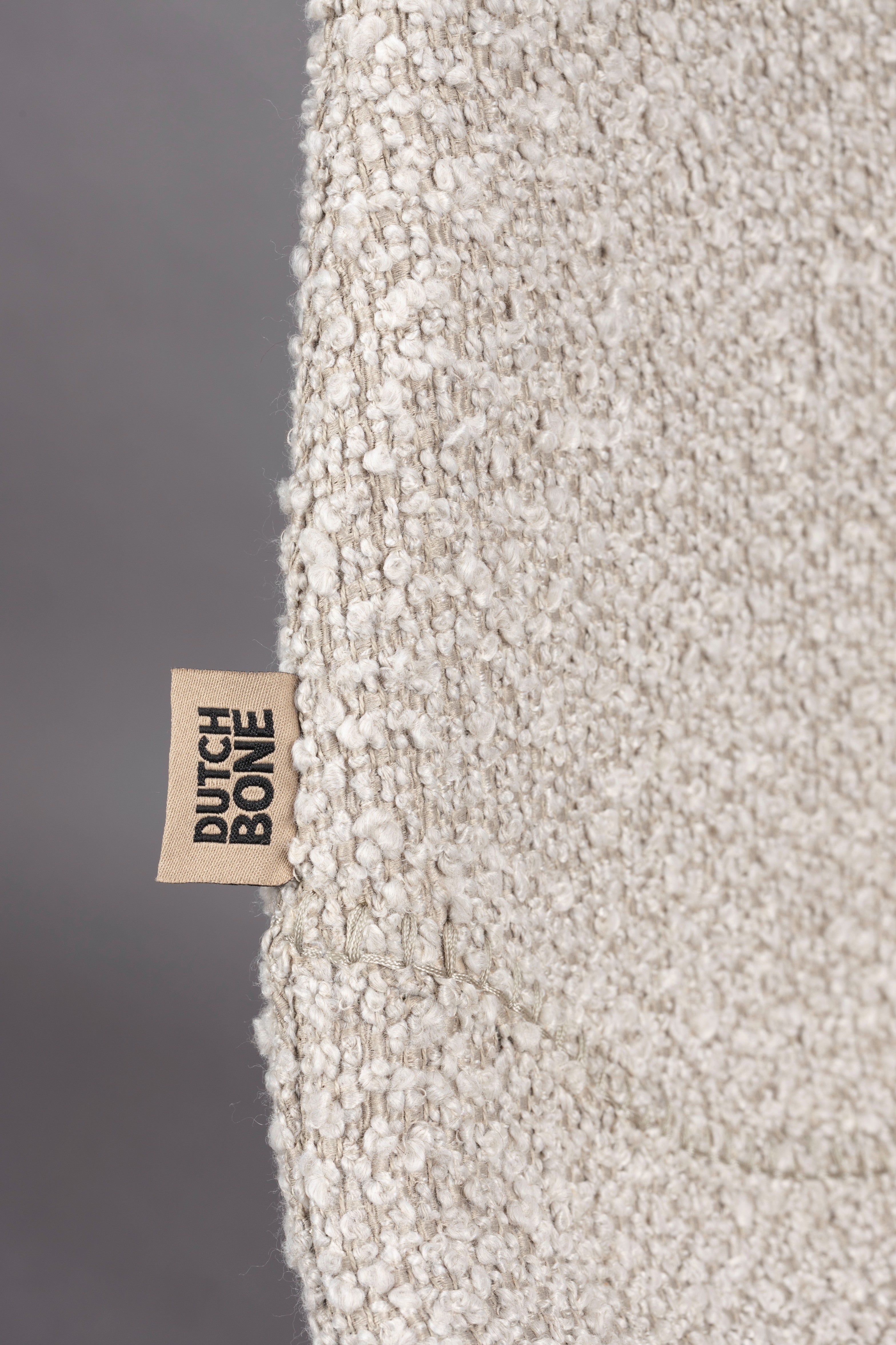 FRANKY chair in gray-beige with a brown base