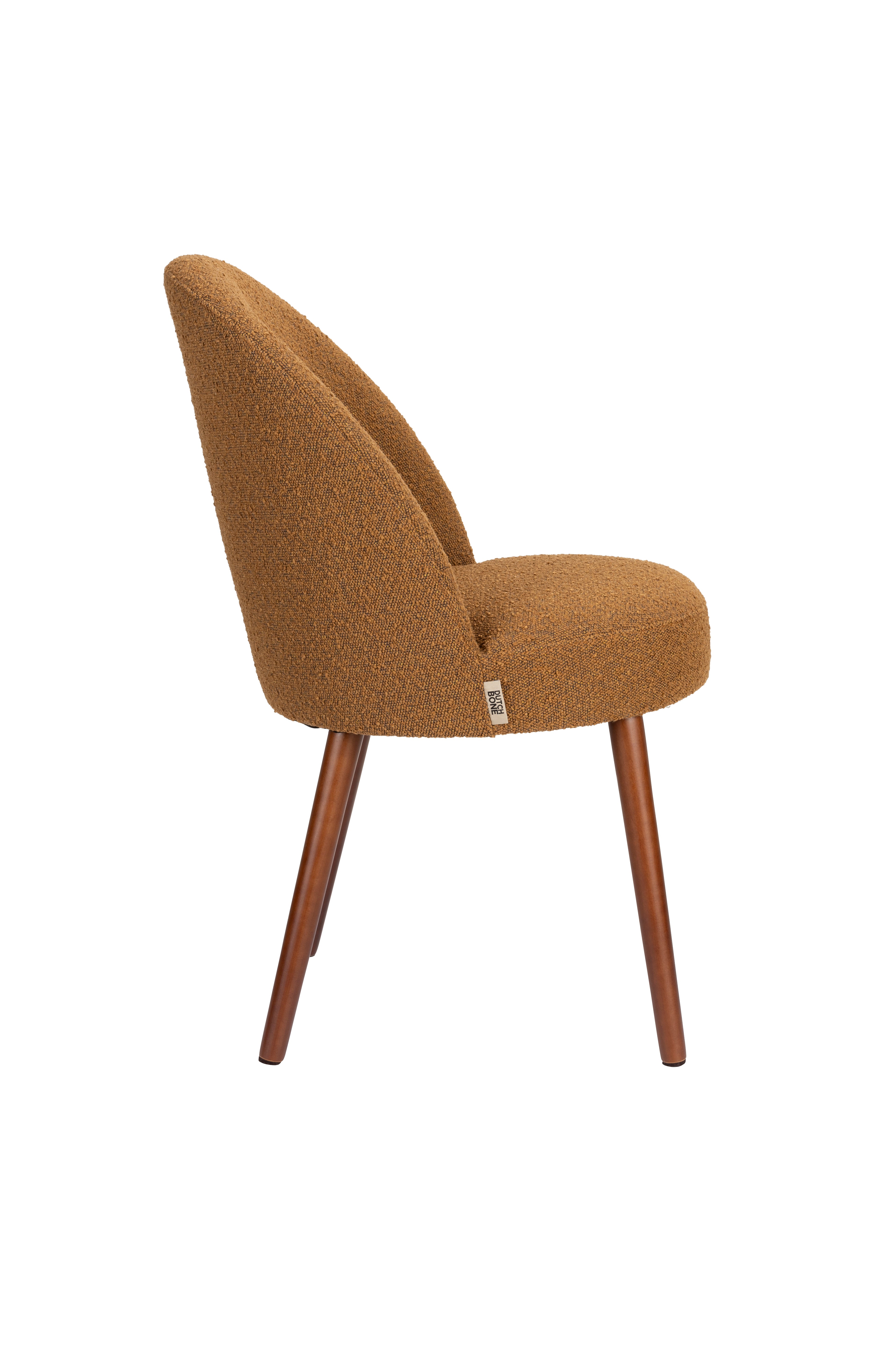 BARBARA chair ochre with wooden base