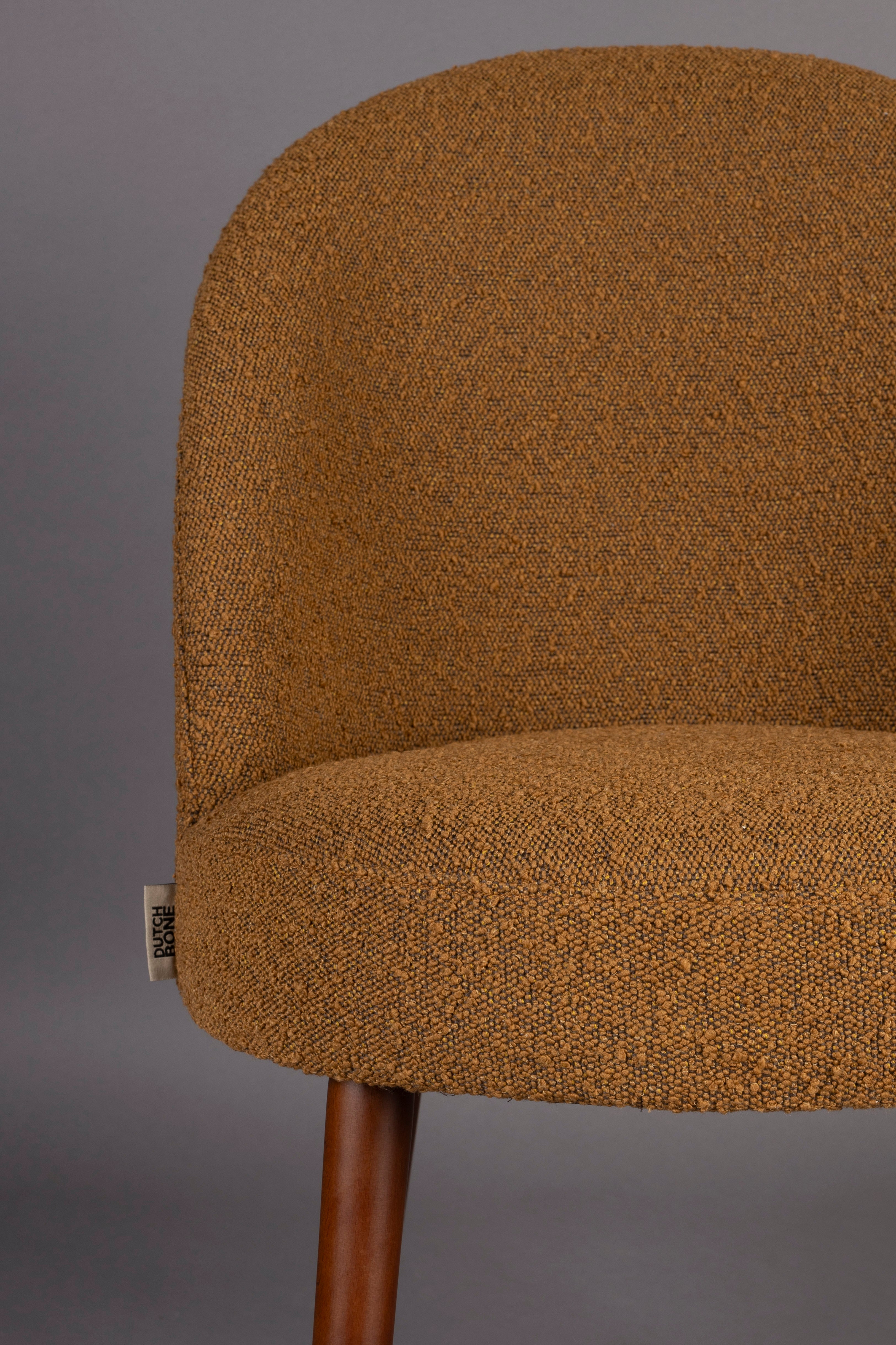 BARBARA chair ochre with wooden base