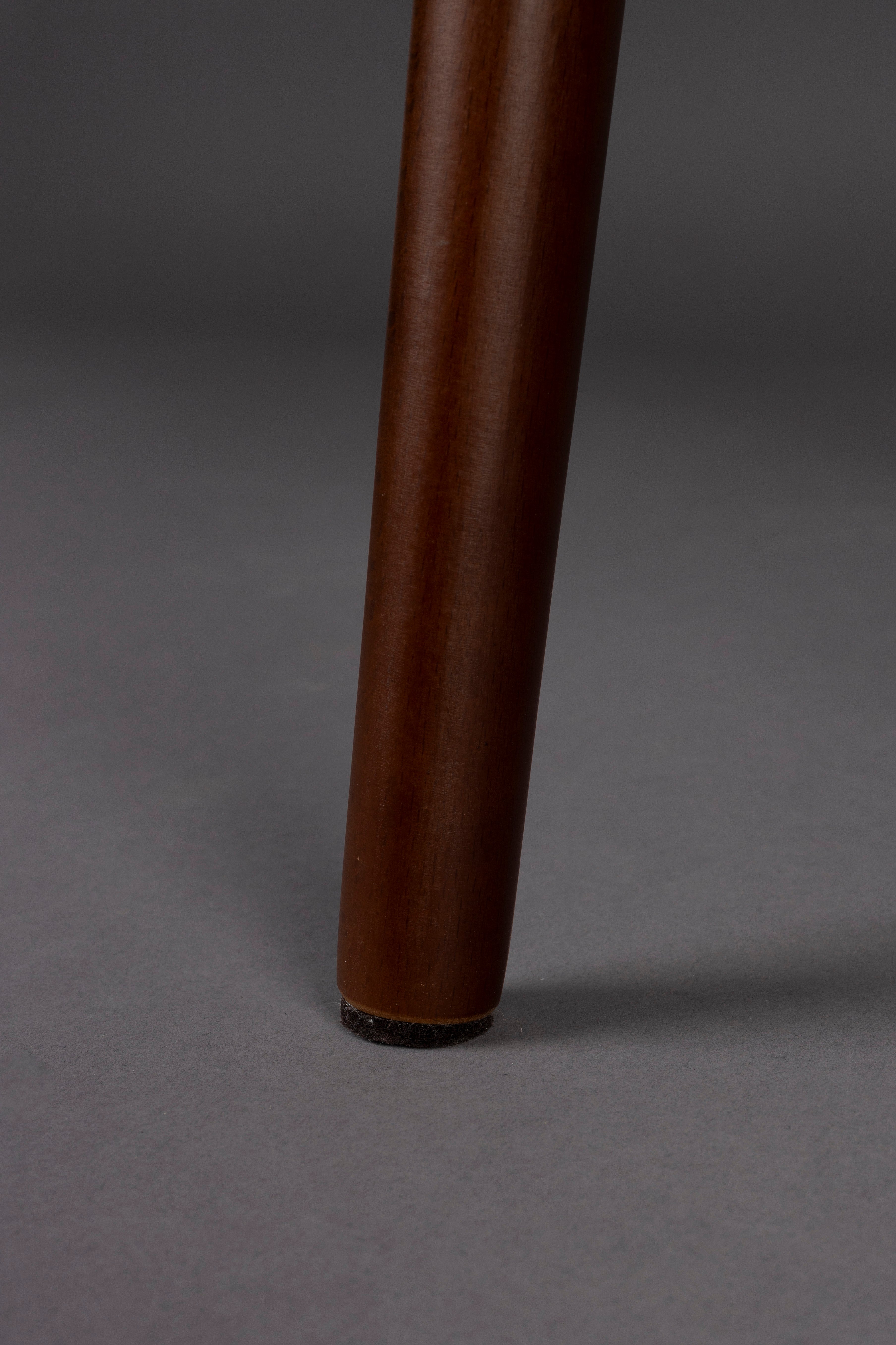 BARBARA chair ochre with wooden base