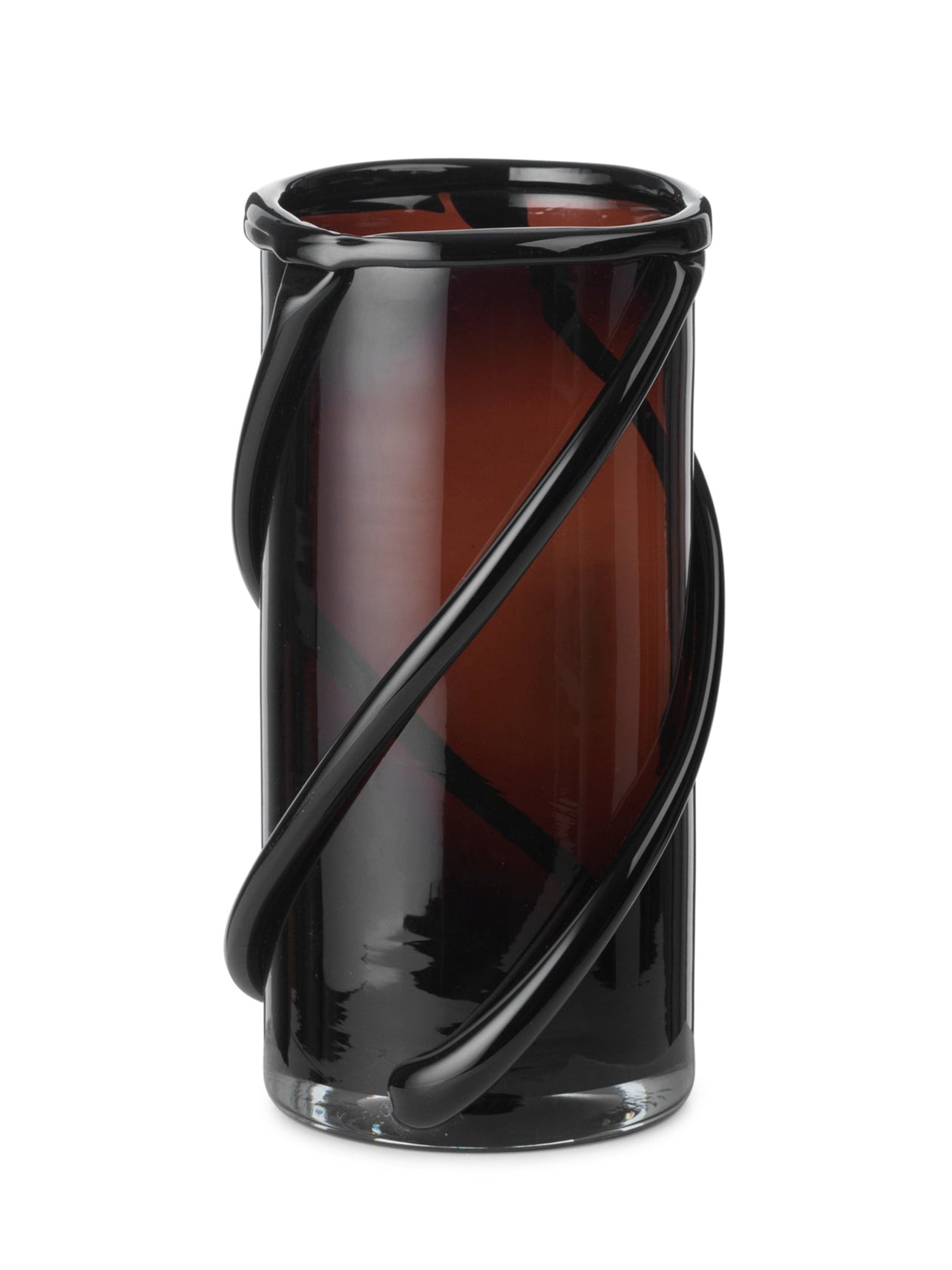 ENTWINE vase dark amber