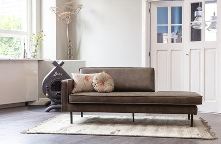 Links -Hand -Chaise Rodeo Creme Bouclé
