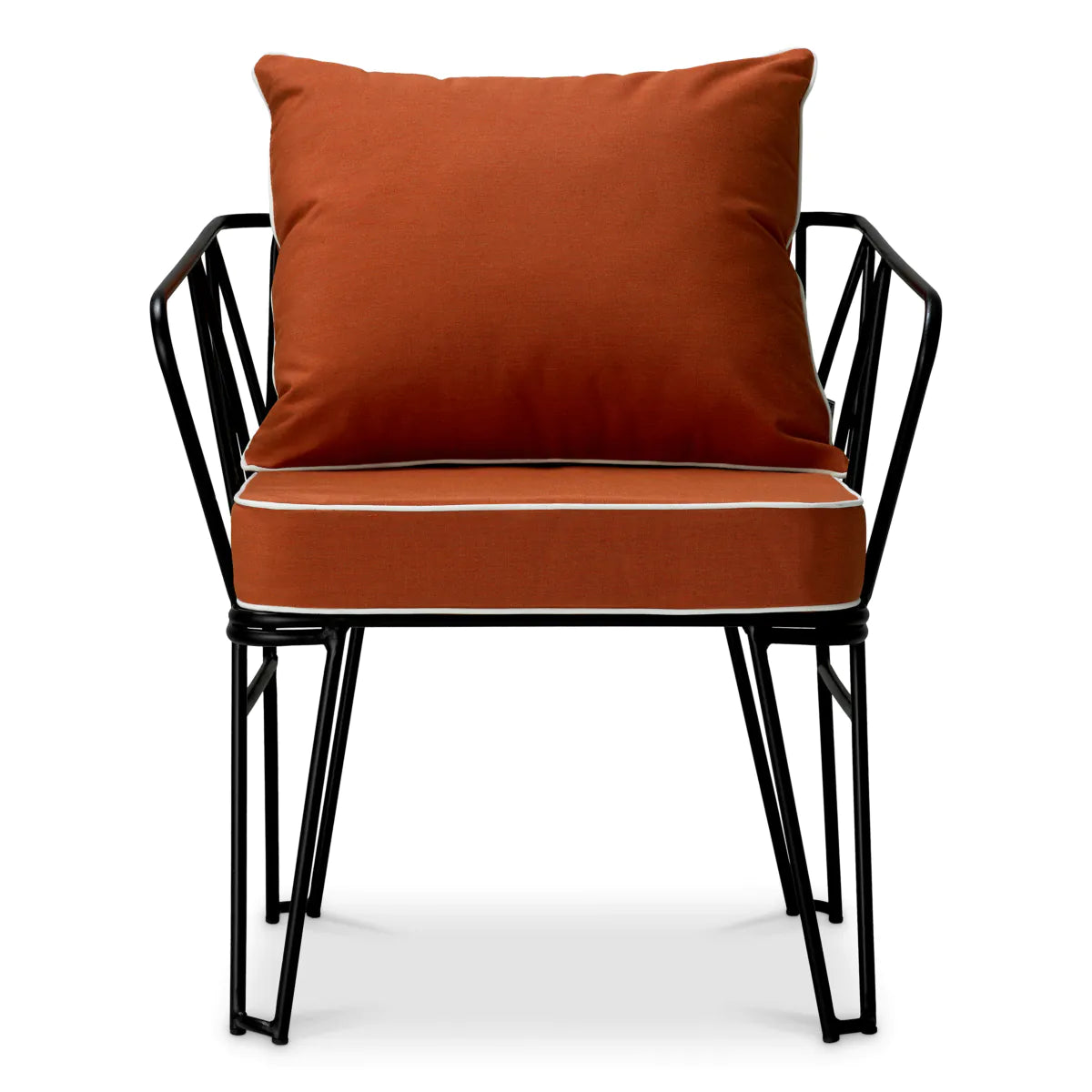 Außenstuhl CLIFTON orange mit schwarzem Gestell