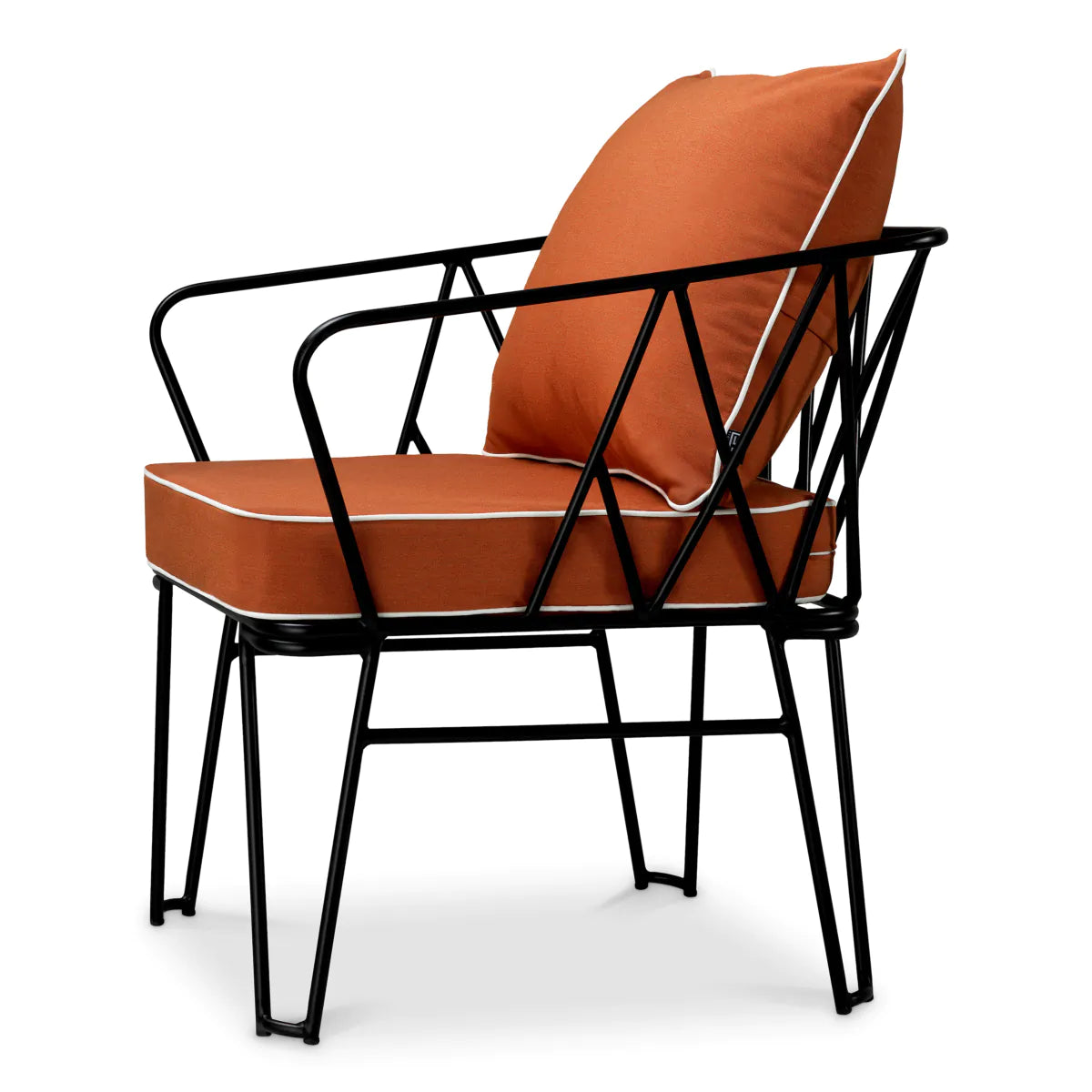 Außenstuhl CLIFTON orange mit schwarzem Gestell