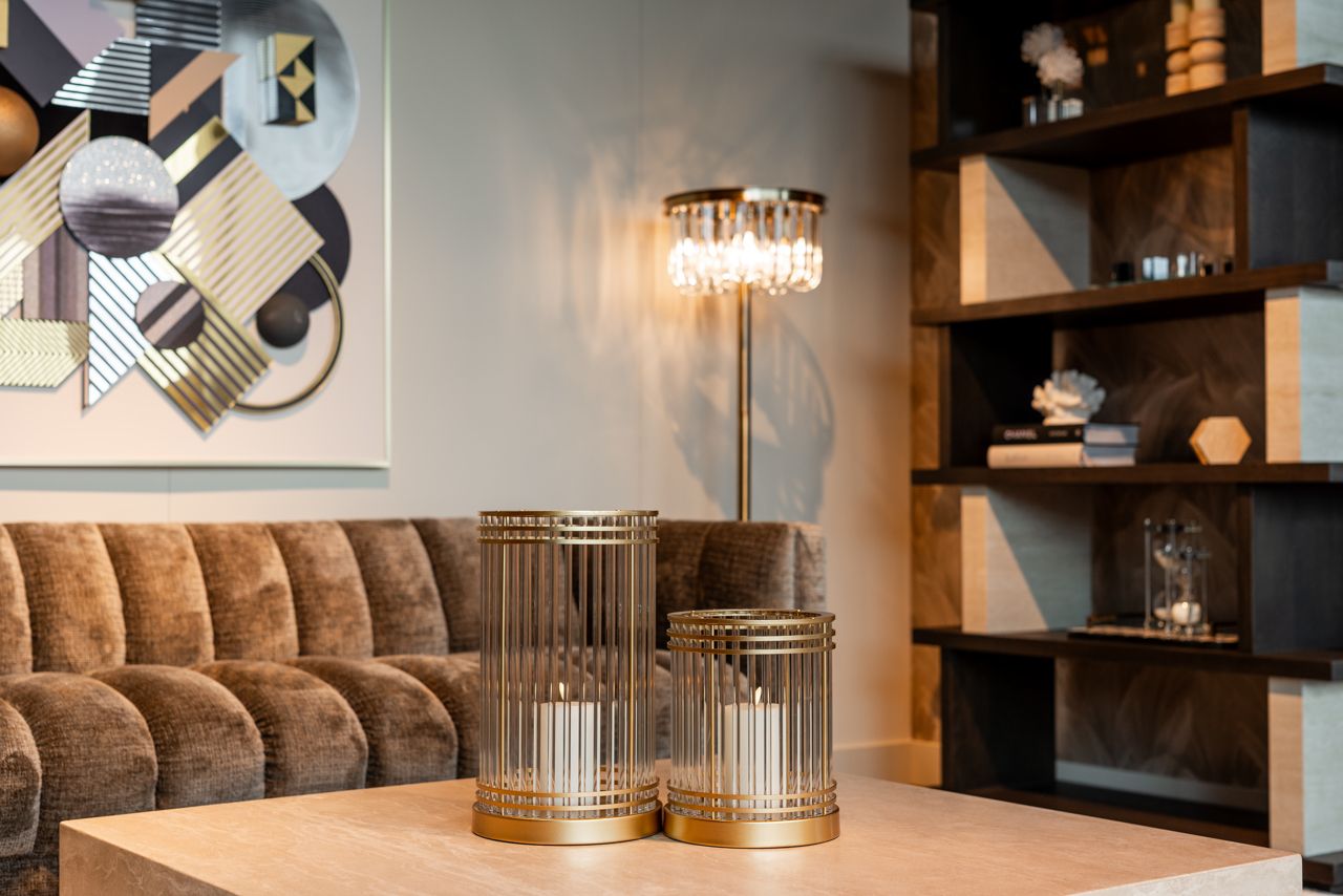DAGMAR floor lamp glass with black base